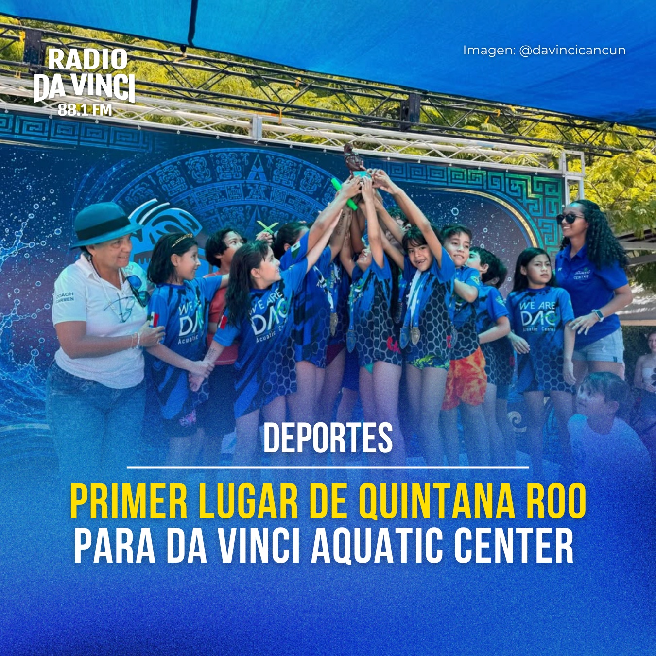 🏊♀️ ¡Da Vinci Aquatic Center brilla en la Copa Maya! 🥇
Con una destacada participación frente a más de 400 nadadores de 40 academias provenientes de distintos estados del sureste del país, Da Vinci Aquatic Center logró colocarse en el 5.º lugar de la clasificación general de la Copa Maya, además de consolidarse como el mejor equipo de Quintana Roo.
Entre los resultados más sobresalientes destaca el primer lugar en la prueba de relevos femenil, categoría 8 años, un triunfo que refleja el esfuerzo, la disciplina y el talento de las jóvenes nadadoras.
Este importante resultado confirma el crecimiento de Da Vinci Aquatic Center como uno de los principales semilleros de la natación en Cancún y en el estado, gracias al compromiso de sus atletas, entrenadores y familias.
👏 Desde Radio Da Vinci felicitamos a toda la comunidad de Da Vinci Aquatic Center por este gran logro y les deseamos mucho éxito en las próximas competencias.
#DaVinciAquaticCenter #CopaMaya #Natación #Cancún #radiodavinciinforma #radiodavinci @davincicancun @wearedac01