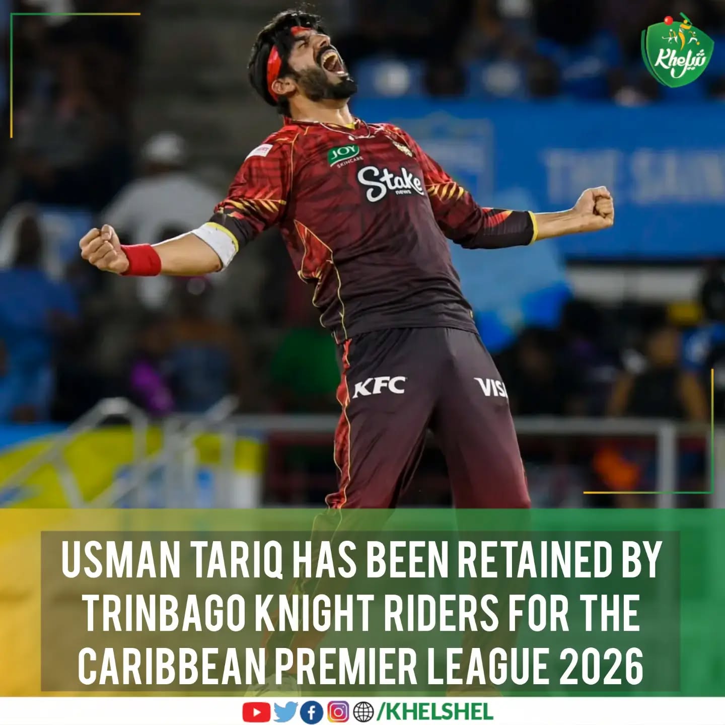 RETAINED! 💥
Usman Tariq will continue with Trinbago Knight Riders for CPL 2026! 🏏✨
#Cricket | #Pakistan | #UsmanTariq | #CPL2026 | #TrinbagoKnightRiders
