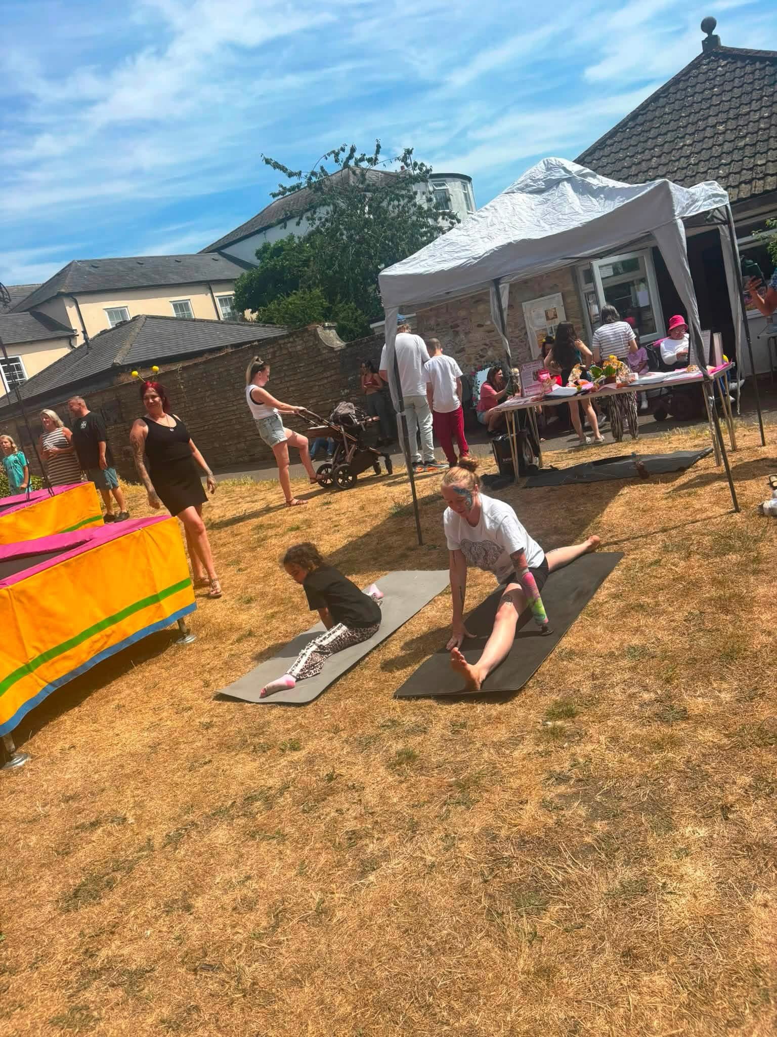Successful day showing the community all sides of yoga. Fun for the kids, relaxation for the adults.
The benefits for the mind , body and soul are endless and being able to teach the very young and the very old is a gift. Next week we have a completely accessible wellness day.
#axminster #accessible #summer #wellness #yoga
