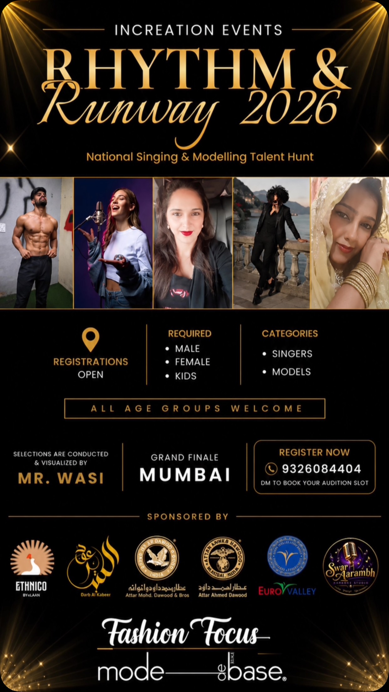 Your dream of walking the runway starts here.
Mode de base ITALIE is proud to be a fashion partner for Rhythm & Runway 2026.
If you’ve ever wanted to experience the thrill of walking a professional runway, this is your opportunity. Whether you’re a beginner or an aspiring model, this platform welcomes men, women, and kids from all age groups.
✨ Win exciting prizes.
✨ Get noticed by industry professionals.
✨ Build your confidence.
✨ Experience the glamour of a real fashion show.
All Mode de base ITALIE customers are invited to participate.
For registrations and more details, contact us today.
📞 9326084404
Your journey to the spotlight begins with a single step.