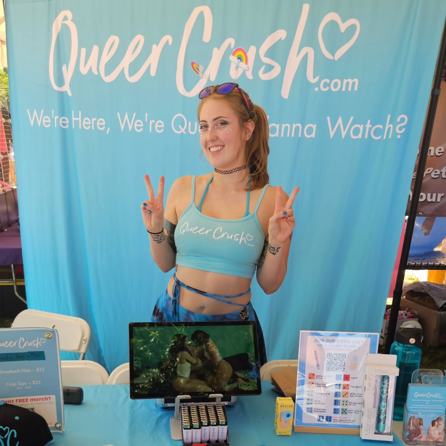 Portland does Pride in July for some reason? So happy Pride! Support small queer businesses like @queerxcrushx 💙