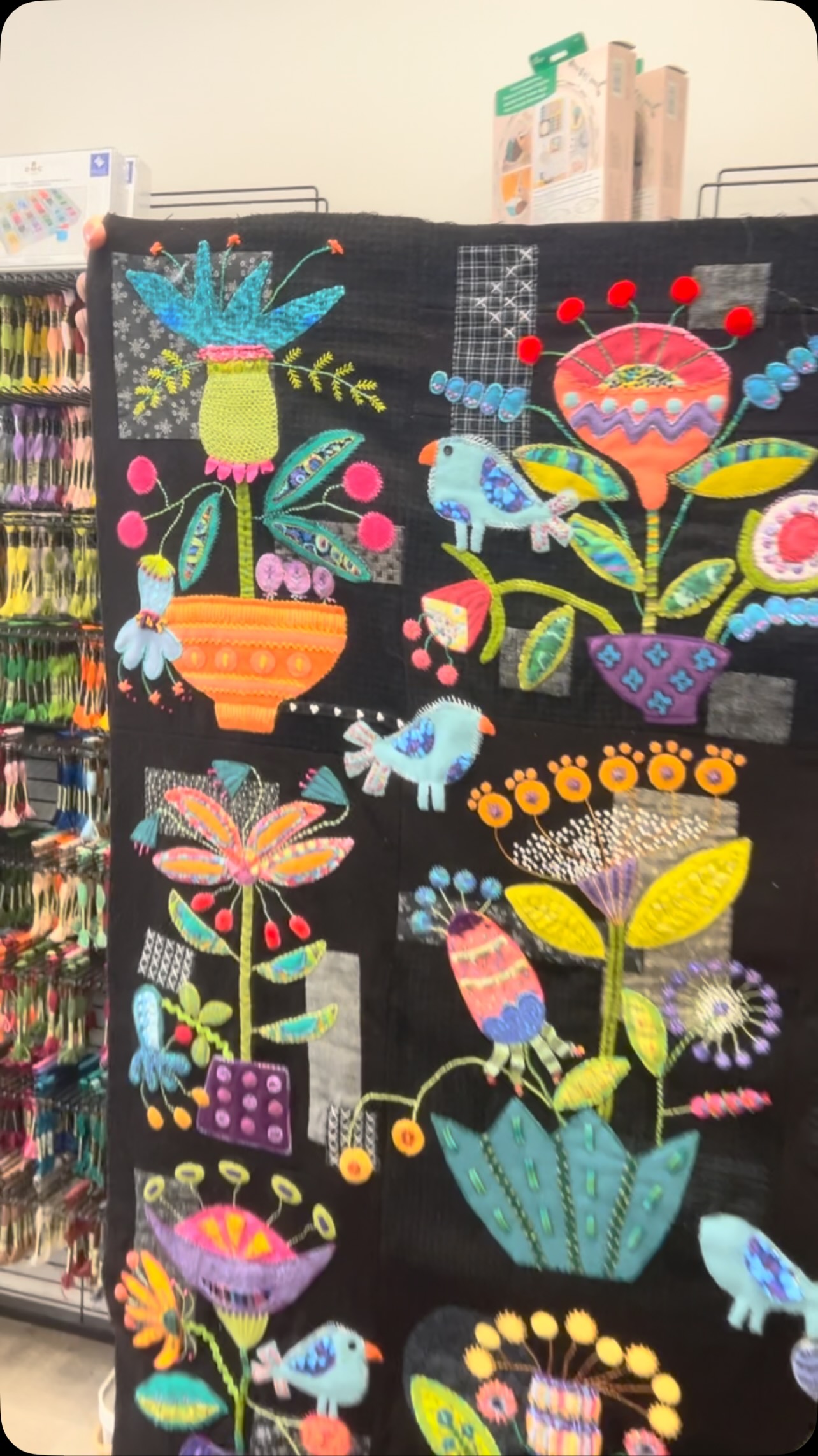 Look at this amazing version of #freshcutquilt. It is nearly finished - Dell has decided to quilt it herself. Can’t wait to see it finished. But for now it’s still about the stitching and making. Enjoying every step. I have some classes coming up to let you have a wee taster of @suespargo embroidery. It’s a delight to do. More details to come!!! #embroideryclasses #taurangastitchers #suespargo