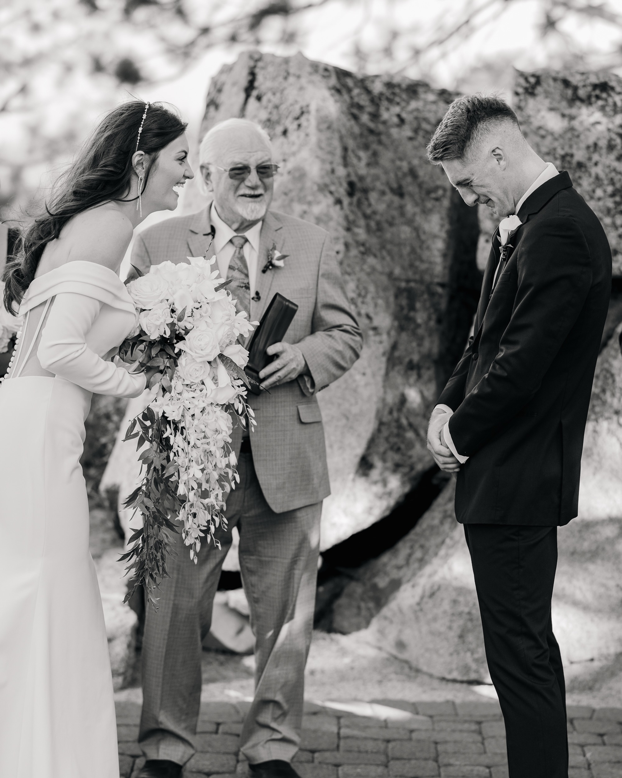 The groom had trouble keeping his emotions in check and his bride laughed at him while saying, “C’mon man.” The minister laughed. The guests laughed. I laughed. It was the sweetest/funniest moment.