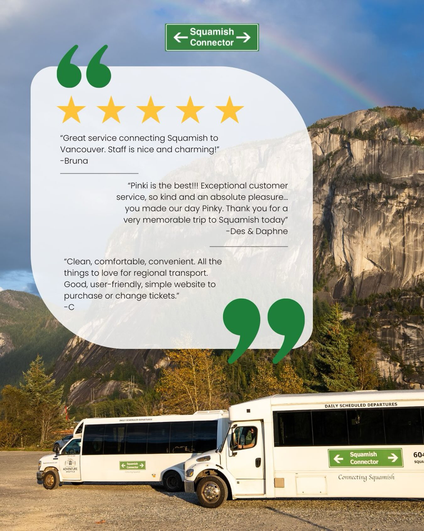 Thank you to all of our guests for your continued support, it means the world to our team! You all keep our wheels turning. 🚐🏔️🌇