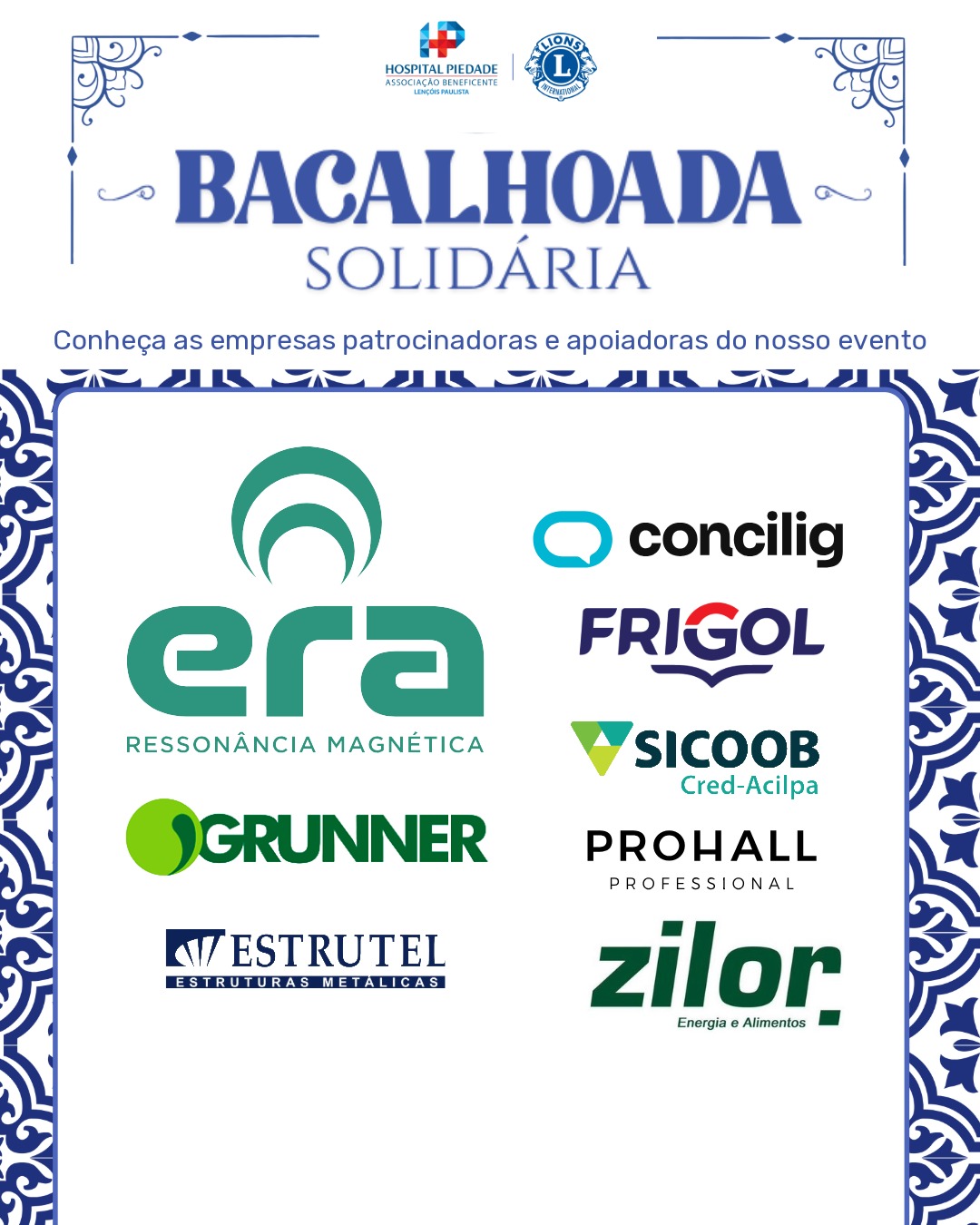 A generosidade e a parceria de cada empresa tornam este evento possível e reforçam que, quando a comunidade se une por uma causa, grandes resultados acontecem.
Temos a certeza de que será uma noite incrível, repleta de solidariedade, encontros e boas memórias. Obrigado por acreditarem no Hospital Nossa Senhora da Piedade e caminharem conosco nessa missão! 💙
Garanta seu convite com os membros do Lions Clube ou pelo telefone 14 98158-2868 📲
Esperamos por você! ✨
#bacalhoadasolidária #lionsclube #hospitalnsp #solidariedade #lencoispaulista