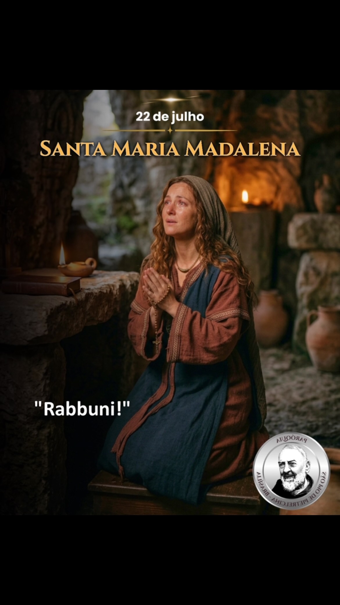✨ A Apóstola dos Apóstolos: Hoje é dia de Santa Maria Madalena! ✨
Muitas vezes mal compreendida ao longo da história, Maria Madalena ocupa um lugar central e glorioso na História da Salvação. Ela não foi apenas uma seguidora de Jesus; ela foi uma de suas discípulas mais fiéis e corajosas.
Nossa Senhora e Madalena estiveram ao pé da Cruz quando quase todos fugiram. Sua fidelidade e amor incondicional a levaram ao sepulcro logo ao amanhecer do domingo. E foi justamente a ela que o Cristo Ressuscitado escolheu aparecer primeiro.
Por ter sido a enviada pelo próprio Jesus para anunciar aos discípulos que Ele havia vencido a morte, a Igreja a honra com o título de “Apóstola dos Apóstolos” (dado por Santo Tomás de Aquino e oficializado pelo Papa Francisco).
Maria Madalena nos ensina que não importa de onde viemos, mas sim o amor e a fidelidade que devotamos a Deus. Que a sua coragem nos inspire a anunciar a alegria do Ressuscitado todos os dias!
Santa Maria Madalena, rogai por nós! 🙏🌹
#SantaMariaMadalena #HistóriadaSalvação #Fé #ParóquiaSãoPiodePietrelcinaemBrasília