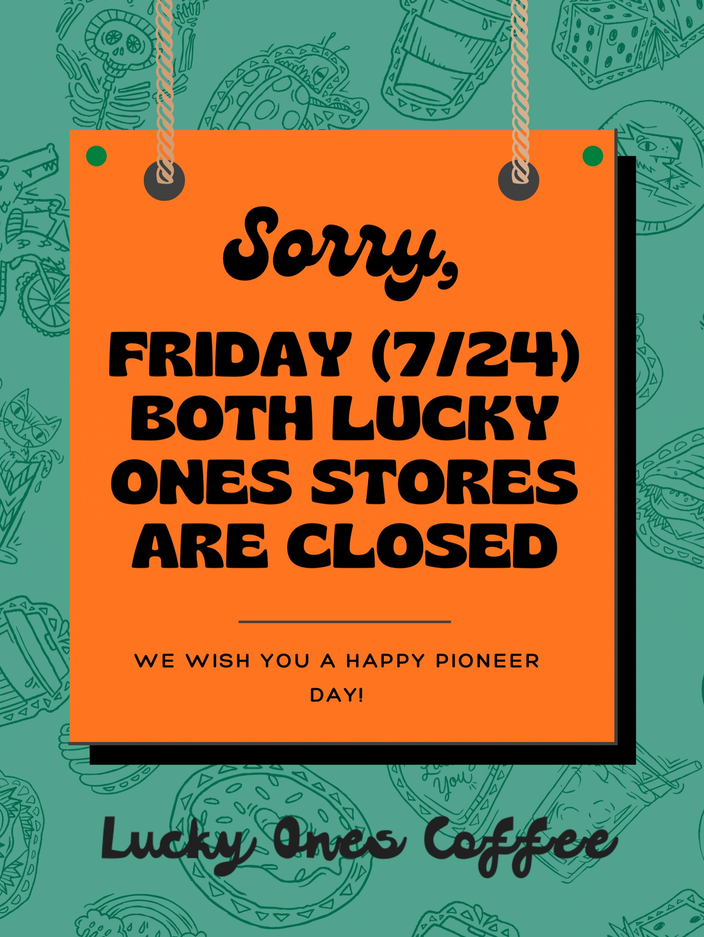 Hey all! Tomorrow both of our stores are closed for Pioneer Day! βπΌ
Stay safe and be well! π