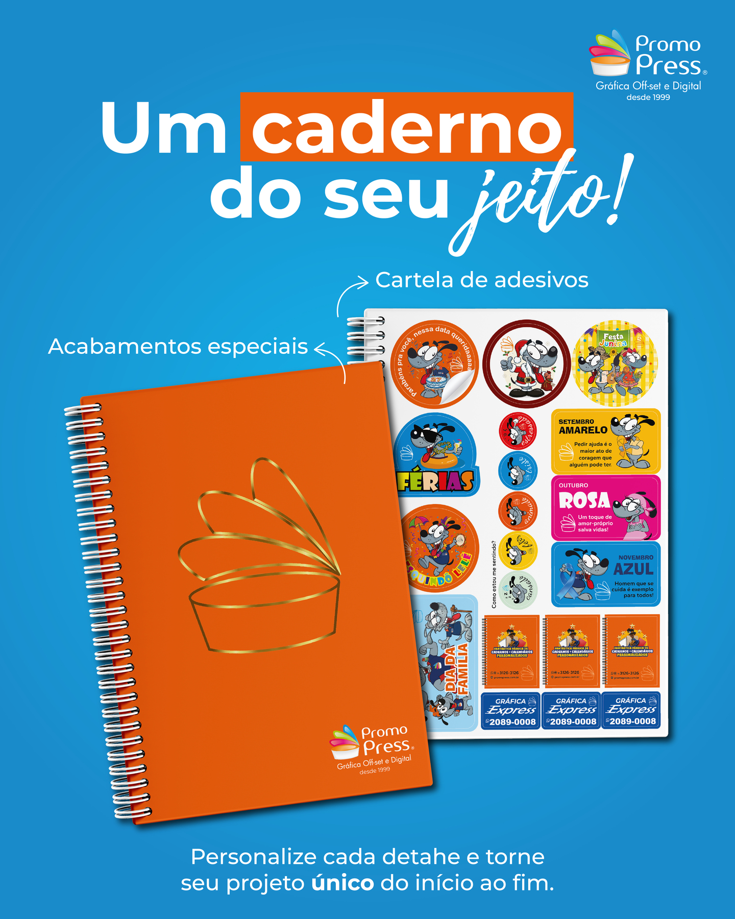 Um caderno do seu jeito, com a sua identidade! 📙
Você sabia que pode personalizar cada detalhe do seu caderno aqui na Promopress?
Desde a escolha dos acabamentos especiais até a inclusão de cartelas de adesivos para deixar tudo mais funcional e especial. 🧡😉
👉🏻 Solicite seu orçamento agora mesmo ou visite nosso site: www.lojapromopress.com.br
#cadernos #cadernospersonalizados #caderno #cadernopersonalizado #cadernos2027 #cadernos2026 #Promopress #graficasp #graficadigital #graficaoffset #impressaodigital #impressao #grafica
