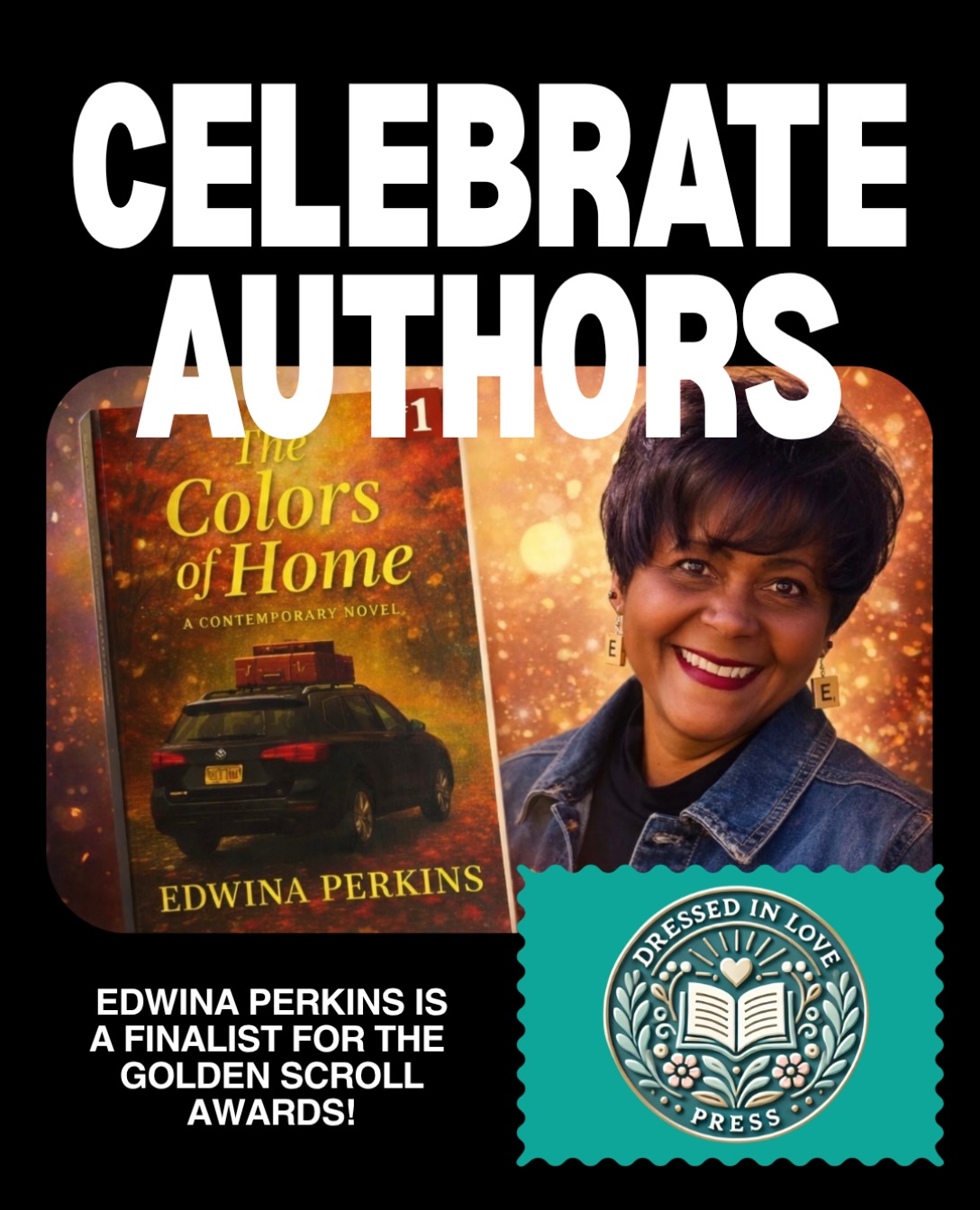 One of the greatest joys of being a publisher is celebrating the incredible accomplishments of our authors—and today I get to celebrate one that makes me smile from ear to ear!
Congratulations to our wonderful author, Edwina Perkins! 🎉 Her beautiful book, The Colors of Home, has been named a finalist for the Golden Scroll Awards!
Watching our authors pour their hearts into stories that honor God and touch lives is such a privilege. This recognition is so well deserved, and I couldn’t be prouder of Edwina and all of the hard work she has invested in bringing this beautiful story to readers.
Would you join me in congratulating her? Your encouragement means the world to authors!
✨ Leave Edwina a congratulatory message in the comments and help us celebrate this exciting milestone!
#goldenscrollawards #finalist #christianbook #authorlife