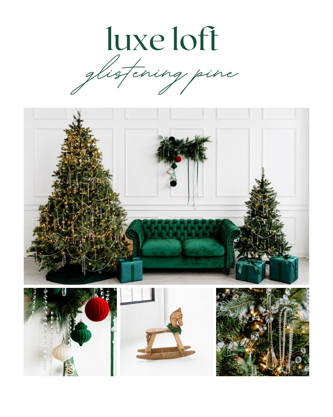 ✨ Introducing Luxe Loft: Glistening Pine ✨
Designed by the incredibly talented @honeybunchbouquets , Glistening Pine brings together timeless holiday elegance with lush evergreens, rich textures, and a refined, elevated feel—perfect for creating beautiful, classic holiday portraits your clients will treasure.
In addition to the holiday installation, the white infinity wall and black shiplap wall will remain undecorated throughout the season, giving you the flexibility to capture timeless, simplified portraits during your session.
🎄 Booking Dates
• August 1: Full-day (8+ hour) bookings open
• August 3: All remaining booking options become available
The Luxe studio will be transformed into this holiday design beginning October 20 and will remain decorated through around Christmas (exact end date is TBD).
Promotional photos will be available in our highlights and on our website..
We can’t wait to welcome you into this stunning holiday space!