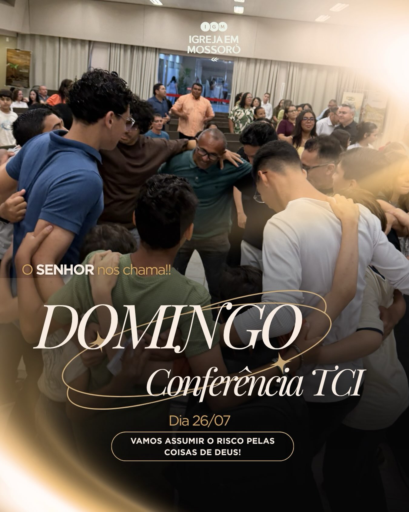 No dia 26/07 teremos na Igreja em Mossoró a Conferência TCI - Tropas, Capitães e Intendentes, e o Senhor conta com a sua presença. Não fique de fora, vamos ouvir o que o Senhor tem para nos falar. Vamos assumir o risco pelas coisas do Senhor! #igreja #conferencia #mossoró