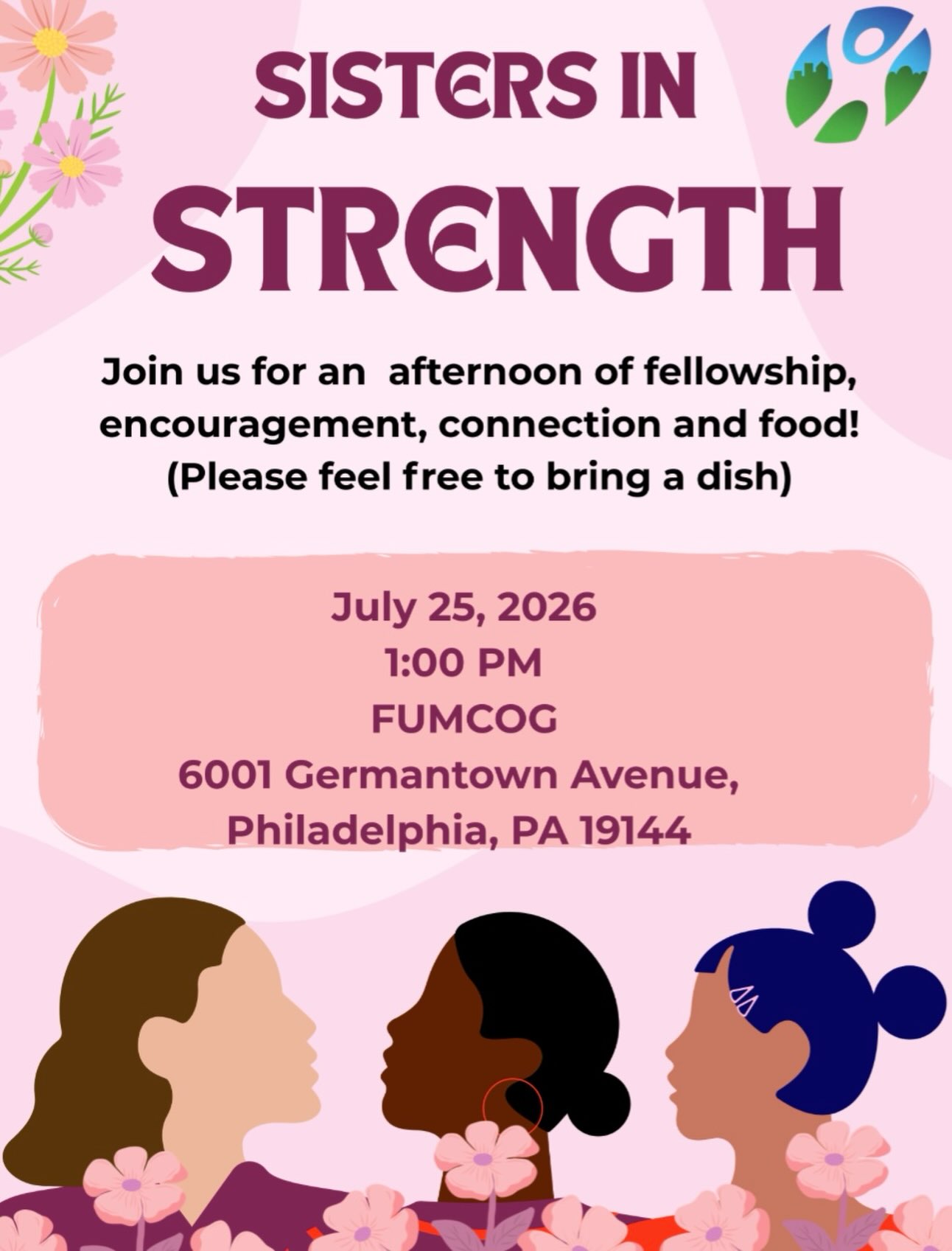 Sisters in Strength
🌸 Sisters in Strength Women’s Group 🌸
Ladies, you’re invited to join us for an afternoon of fellowship, encouragement, and connection!
📅 Saturday, July 25th
🕡 1 PM
This month’s gathering will be held at the church. Please feel free to bring any food or drinks that you may want to share.
Together, we will:
✨ Socialize and strengthen our friendships
✨ Learn about the strong and faithful women of the Bible
✨ Share life experiences in a supportive and caring space
✨ Take time to release the burdens on our hearts and minds.
We will be focusing on Strength in hard times and will be going over these Bible verses that focus on that exactly.
Psalm 27, Psalm 46, Isaiah 40, Philippians 4, and 2 Corinthians 1
Whether you’ve attended before or this will be your first time, we would love to have you join us for an uplifting afternoon of sisterhood, faith, and encouragement.
Sisters in Strength — Growing together in faith, fellowship, and strength.