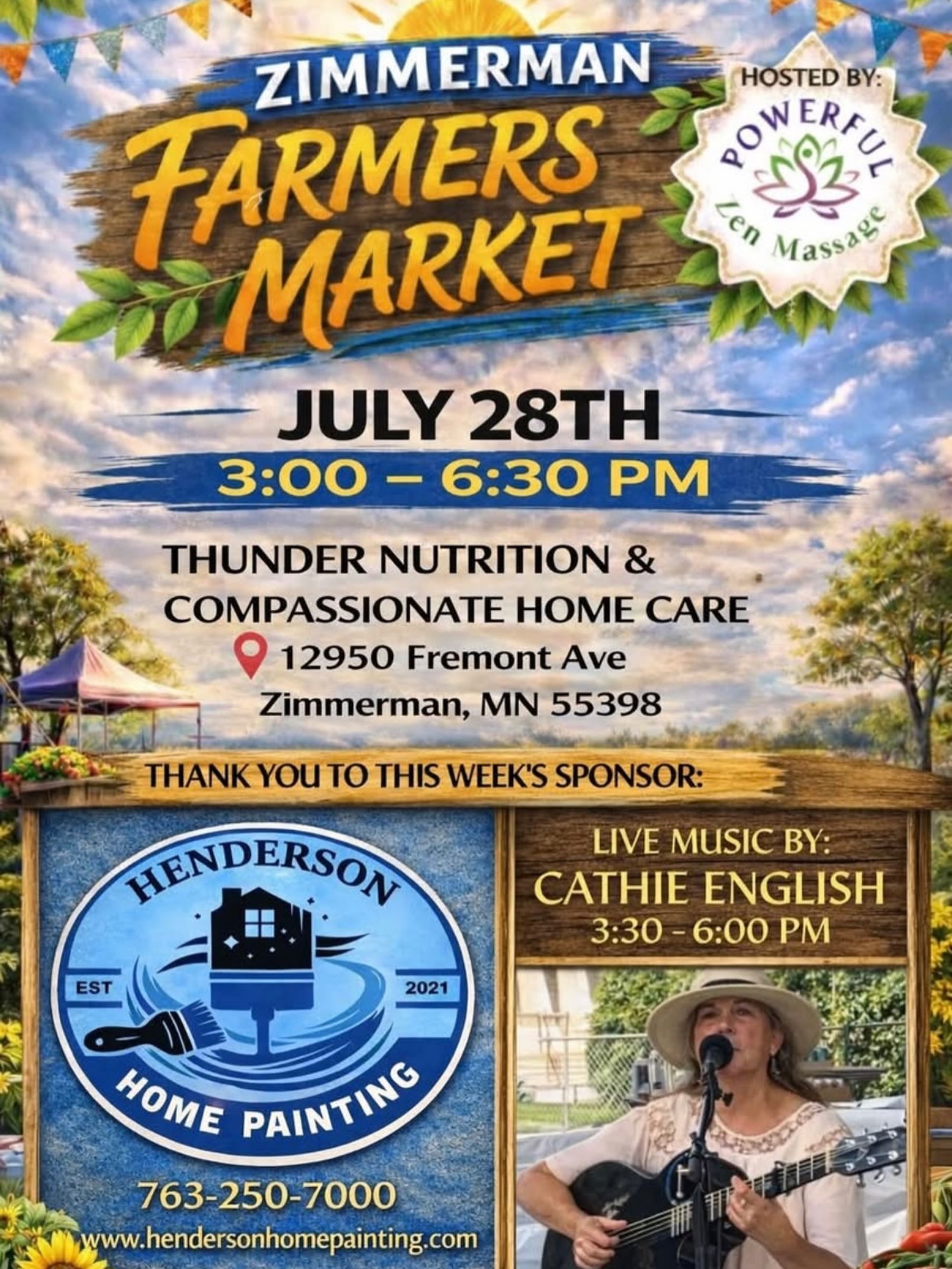 Henderson Home Painting is beyond excited to be a proud sponsor of the Zimmerman Farmers Market this season!
Whether you’re grabbing your weekly veggies or checking out the incredible local makers—from custom woodwork and metal pieces to unique jewelry and hand-sewn items—this market is the heart of the community.
As a local business, we love supporting the hard work that goes into our neighborhood, whether it’s crafted on a workbench, sewn at a sewing machine, or painted on a wall!
Next time you’re out enjoying the market, make sure to show some love to all our talented local vendors. And if those new handcrafted decor pieces inspire you to give your walls or cabinets a fresh backdrop, you know who to call for a free estimate!
#hendersonhomepainting #professionalpaintingservices #communitysupport #localbusiness #wegotyoucovered