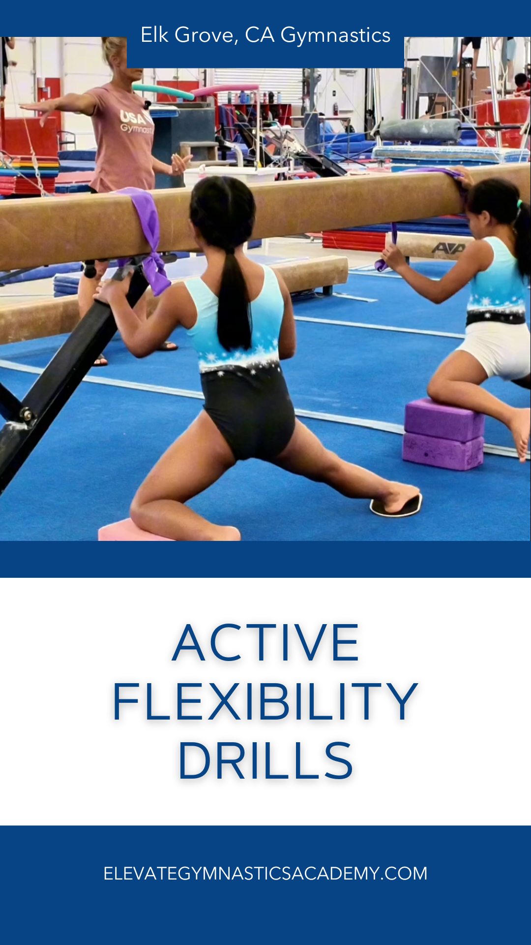 Active Flexibility Drills: Mastering Your Balance Beam Splits
Are you a local gymnast working to achieve flat splits on the balance beam, or a sports parent helping your child build body control? Mastering complex competitive shapes on a 4-inch wide surface requires extensive physical conditioning, precise muscle tracking, and hip symmetry.
In this quick training spotlight, we are breaking down the technique behind active balance beam flex conditioning drills using specialized yoga blocks and sliders:
❓ How Do You Improve Your Balance Beam Splits?
✔️ Lock Out Your Legs: When sliding down into a split shape, you must actively lock out your front and back knees. Allowing the legs to bend or relax limits the training response and prevents the muscle memory needed for crisp tumbling lines.
✔️ Square Your Hips: A common mistake when training beam splits is allowing the back hip to rotate outward, twisting your body off-center. For a stable shape, your hips must remain square, facing straight ahead down the line of the beam.
✔️ Maintain Core Control: Keep your upper body braced and aligned as you slide. Leaning too far forward or backward shifts your center of gravity, making it difficult to maintain structural balance.
At Elevate Gymnastics Academy, our training approach focuses on teaching our Sacramento County athletes how to internalize these critical body adjustments. By building structural power, hip alignment, and joint awareness right here in our Elk Grove facility, we give our gymnasts the technical foundations needed to execute advanced beam combinations safely and confidently.
#balancebeam #activeflexibility #elkgrovegymnastics