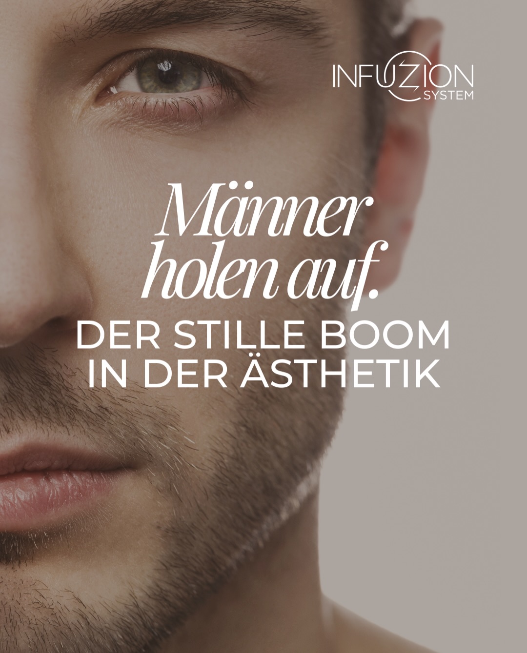 Männer holen auf – der stille Boom in der Ästhetik.
Ästhetische Behandlungen sind längst kein reines Frauenthema mehr. Und die patentierte INFUZION System Behandlung trifft mehr denn je den Nerv der Zeit. Scroll durchs Carousel und erfahre, warum.
Du betreibst ein Kosmetikinstitut oder eine Beauty-Klinik und möchtest INFUZION anbieten? Kontaktiere uns gerne telefonisch oder über unsere Website – wir freuen uns auf den persönlichen Austausch mit dir.
*US-Studie, MedEsthetics 2026 (Altersgruppe 26–34)
**US-Studie, Guidepoint Qsight/American Spa, 2023 (Männer allgemein)
#InfuzionSystem #Menbeauty #Naturalbeauty