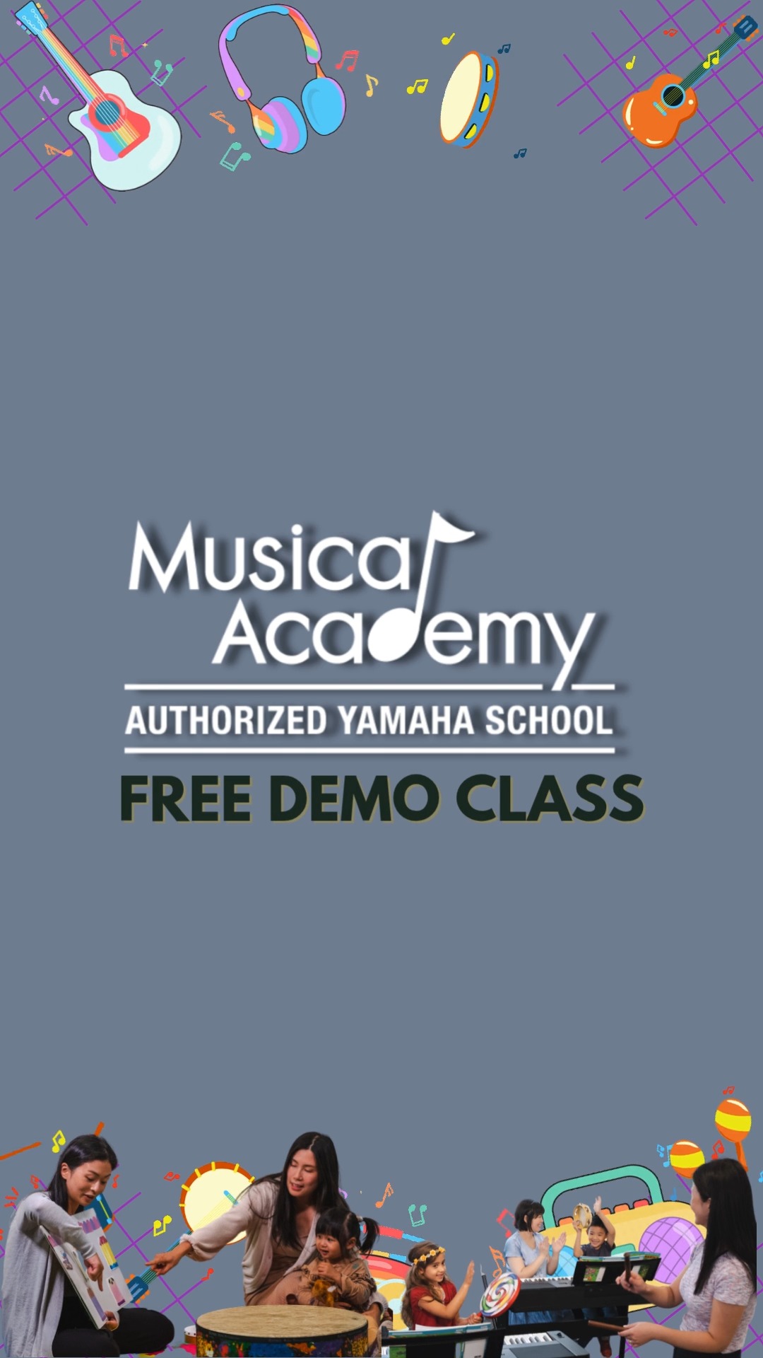 We here at Musica Academy welcome you to come in and try our #Free #Demo Classes for our #New Courses!
If you are interested, feel free to contact us and sign up for the Free classes now!