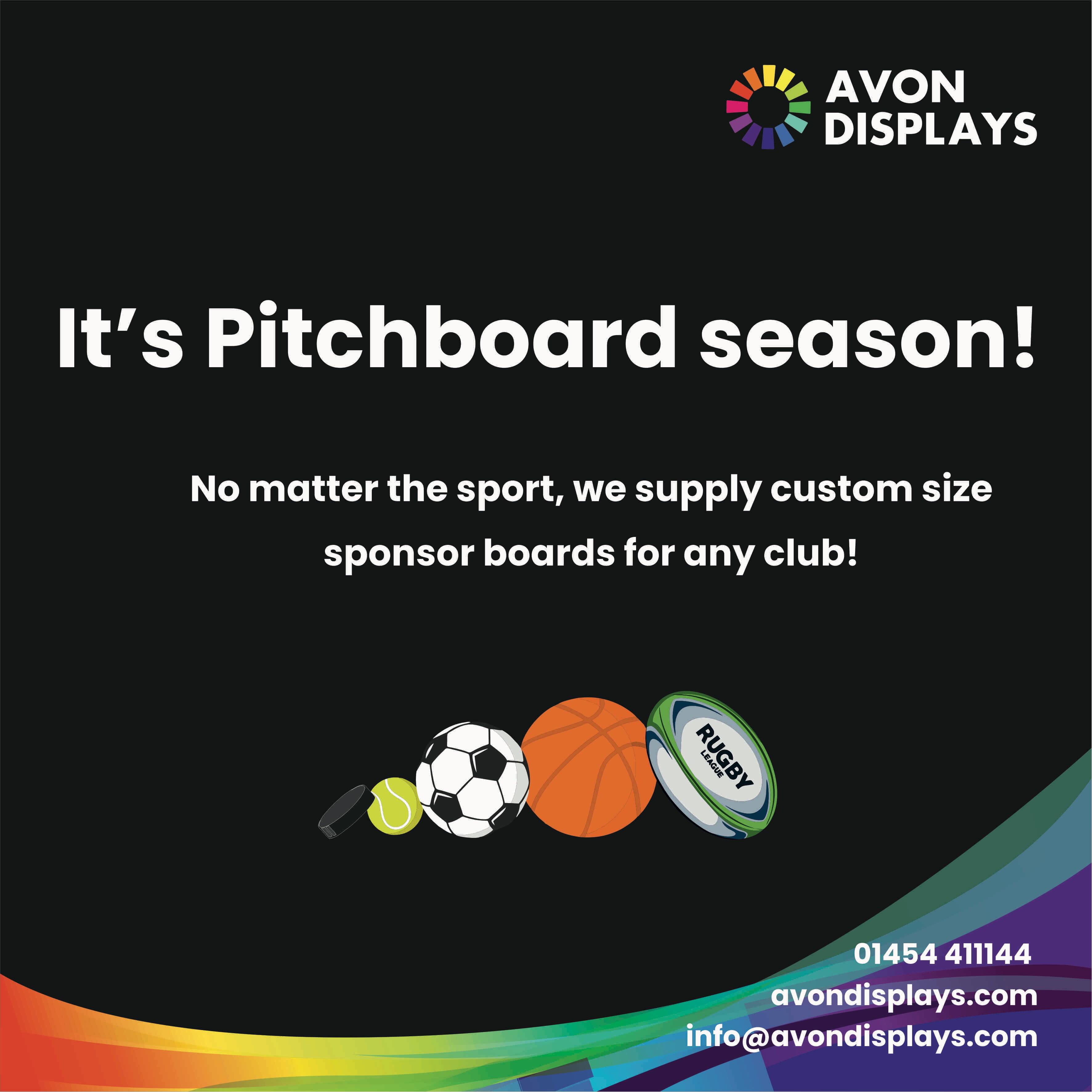 Itโs pitchboard season - no matter the sport, we supply custom size sponsor boards for any club!
๐ ๐พ โฝ๏ธ ๐ ๐ ๐
Please get in touch for more information!
โ๏ธ info@avondisplays.com / ๐ 01454 411144
.
.
.
.
.
.
.
#pitchsideboards #sponsorshipboards #rugbyclub #footballclub sportsclub