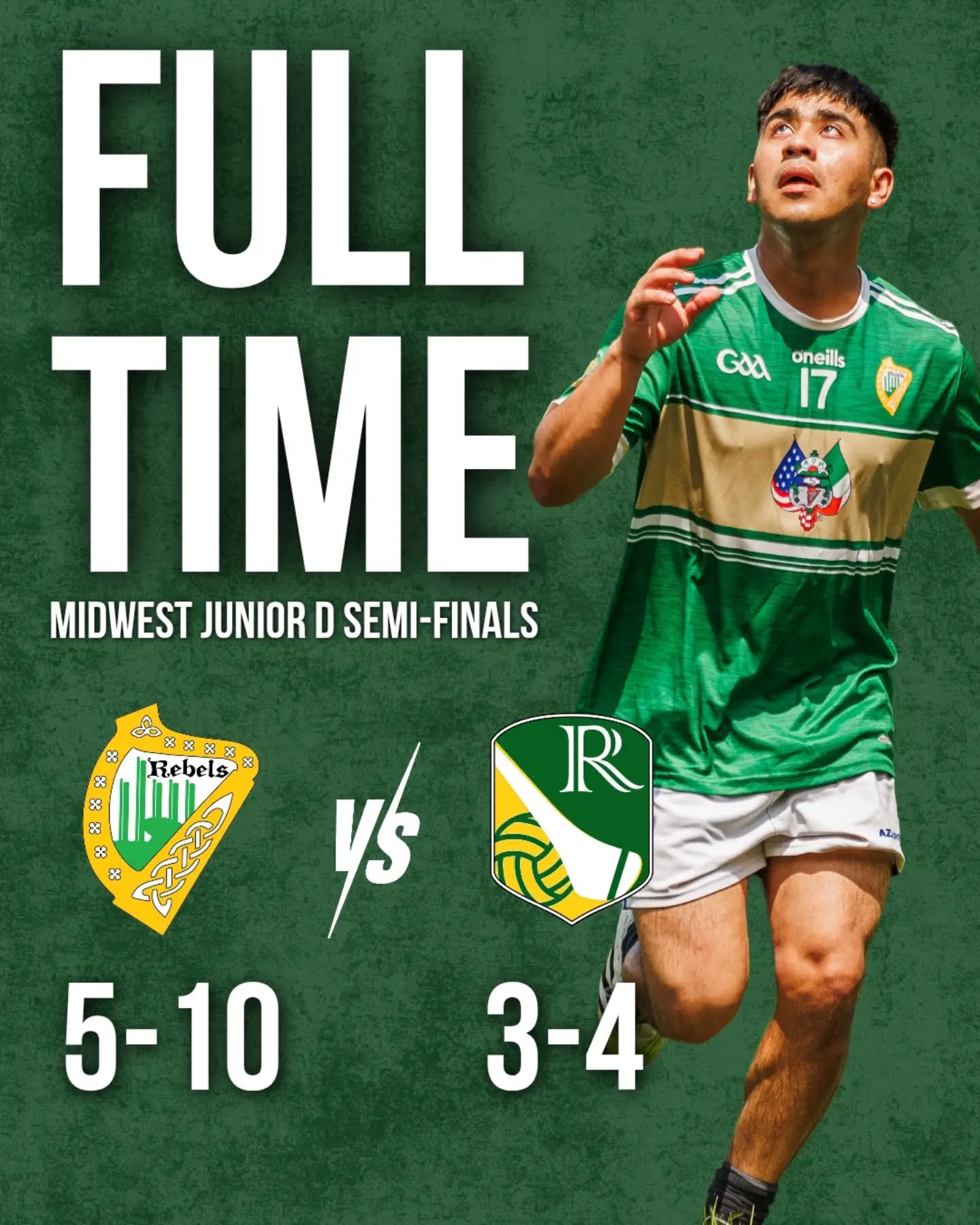 The Rebels are onto the finals for the Midwest Junior D Championship after a decisive victory in the opening game of the tournament. We'll be back on the pitch tomorrow at 11:40 am.
Rebels Abú!