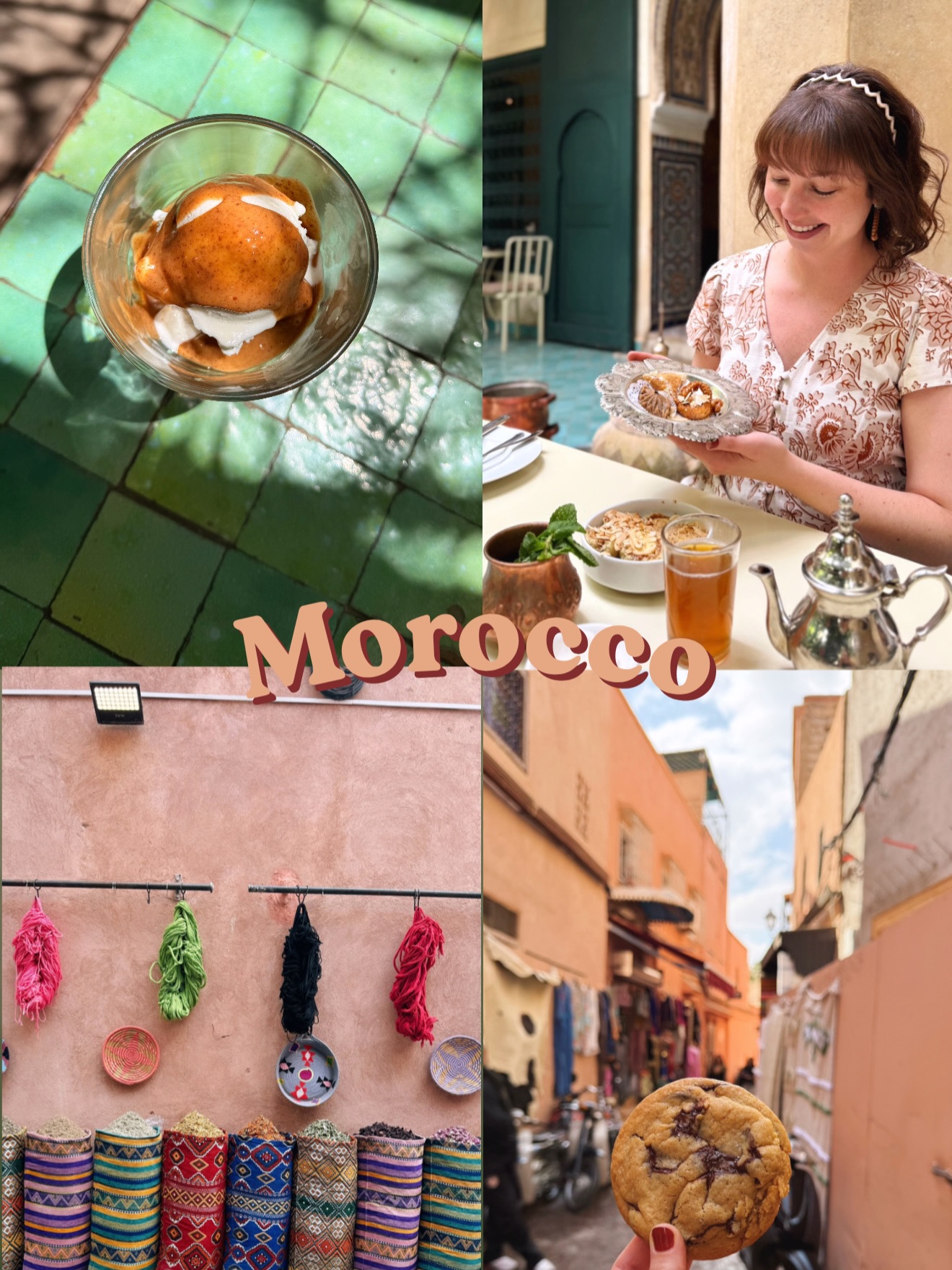 ๐ฒ๐ฆ MOROCCO DESSERT DIARIES ๐ช My first step into Africa with @trovatrip & @nikki.on.her.way and what an incredible experience it was! From the city to the mountains to the desert, each stop was an adventure filled with new foods. Funny enough, Morocco is not known for their desserts as bowls of fruits (typically apples & bananas) are offered as dessert after each meal but I still found a few sweet treats.
๐ต Mint tea is served everywhere in Morocco & is a sign of hospitality & friendship (itโs always poured from up high to create a soft foamy top & blend the tea well).
๐น Traditional Moroccan cookies & banana โpancakesโ at @1112marrakech
๐น Favorite drinks: Hawai passion fruit, orange & coconut soda; rose lattes (Morocco is famous for its roses); roadside espresso everywhere you go.
๐ We visited the nomad camps in the Sahara. This woman baked us fresh bread in the middle of the desert in a tent that felt like a sauna- what a truly humbling experience.
๐ Traditional Moroccan pastries: Jawhara- fried pastry sheets layered with orange blossom custard, Mโhancha (snake pastry)- I ate this while sitting steps away from the snake charmers & a case filled with Moroccan cookies.
๐ฉ๐ปโ๐ณ Cooking class at the Moroccan Culinary Arts Museum
๐ฅฅ ๐ Fruit-shaped pastries at Lila Patisserie in Marrakech