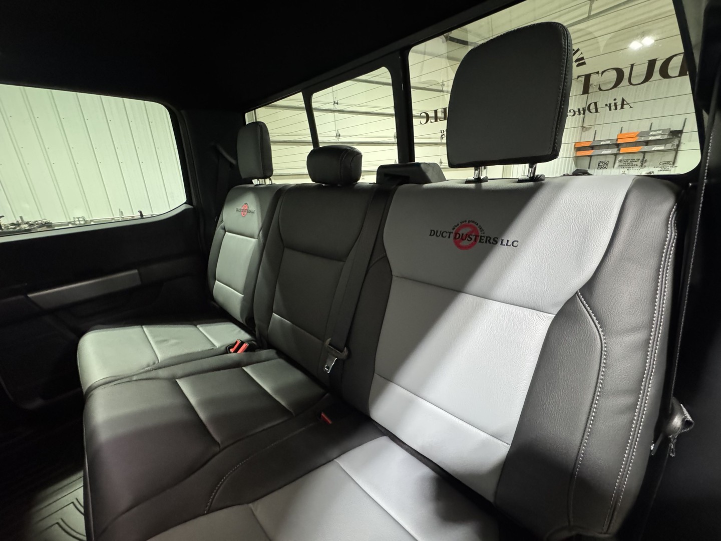Big shoutout to Duct Dusters LLC for trusting us with this custom leather upgrade.
Their truck already works hard, so we gave the interior a look that matches. Clean leather, custom embroidery, and a finished feel that makes the whole cab stand out.
Thanks again, Duct Dusters LLC. We appreciate the business!