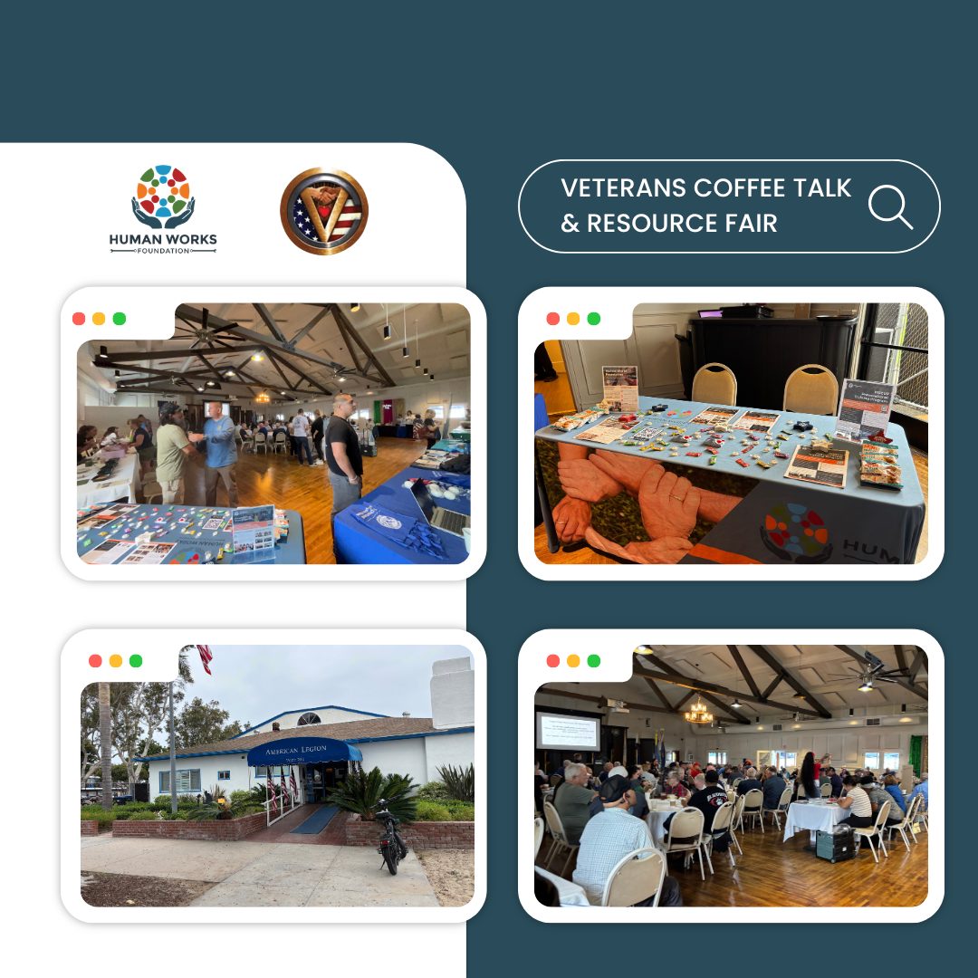 Our team at Human Works was proud to table at the Veterans Coffee Talk & Veterans Resource Fair hosted by American Legion Post 291, connecting with veterans and sharing resources that support education, workforce development, and long-term success.
Events like these create opportunities to have meaningful conversations, build partnerships, and ensure veterans know where to turn for the support they deserve. Thank you to everyone who stopped by our table—we're grateful to be part of a community committed to serving those who served.
Learn more about the programs and resources available through Human Works at www.human-works.org.
#HumanWorksFoundation #AmericanLegio291 #VeteranSupport #CommunityImpact #ResourceFair #WorkforceDevelopment #OrangeCounty #VeteranResources