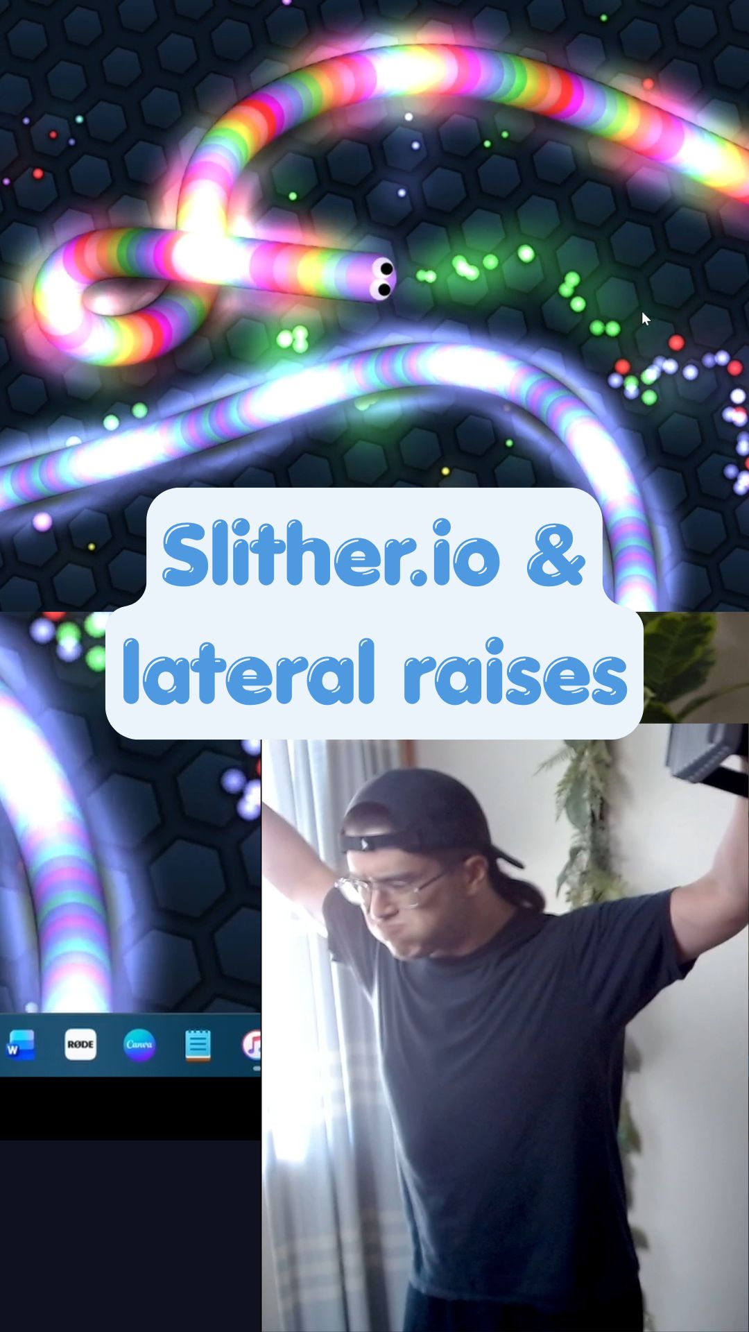 Slither.io & lateral raises
#games #fitness #lifestyle #gamerfitness #movement
Live every other Friday 3p pacific on Twitch and YouTube.
https://www.twitch.tv/thoughtfulmf
https://www.youtube.com/@ThoughtfulMoveFit