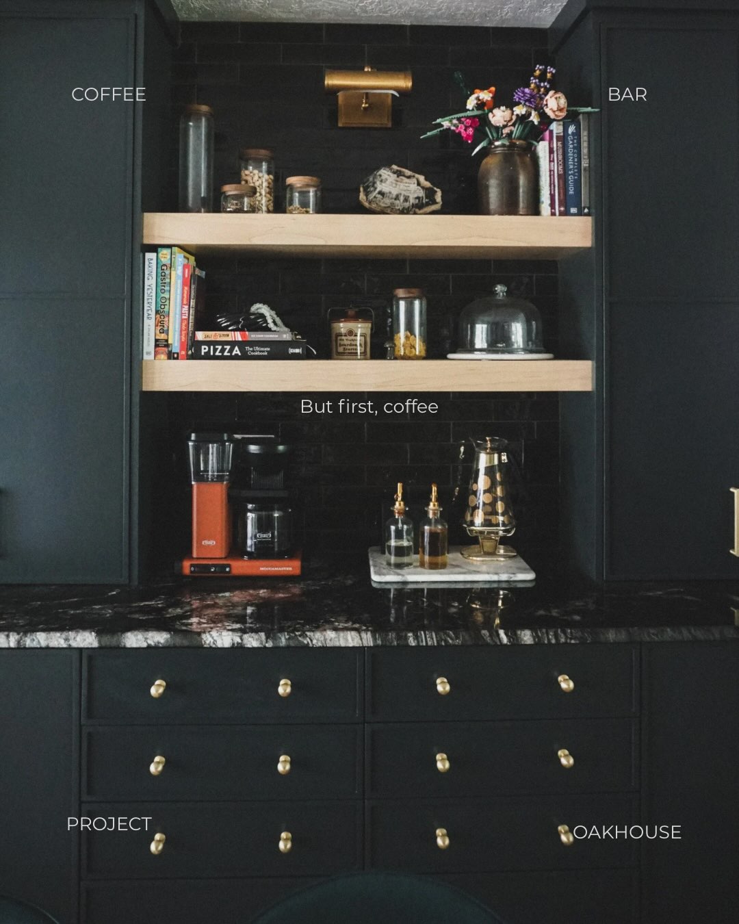 Monday morning and coffee go together like peanut butter and jelly.
This coffee bar is beautiful and functional. With open shelves that not only display cookbooks, vintage finds, and the occasional cake. But open shelves that offer day to day functionality with easy access to your favorite snacks and loose leaf teas.
Here’s to Monday. May your day be full of productivity!
I am curious, if not coffee how do you start your day?
#interiordesign #highendhomes #coffeebar #whereyourdesignstorybegins