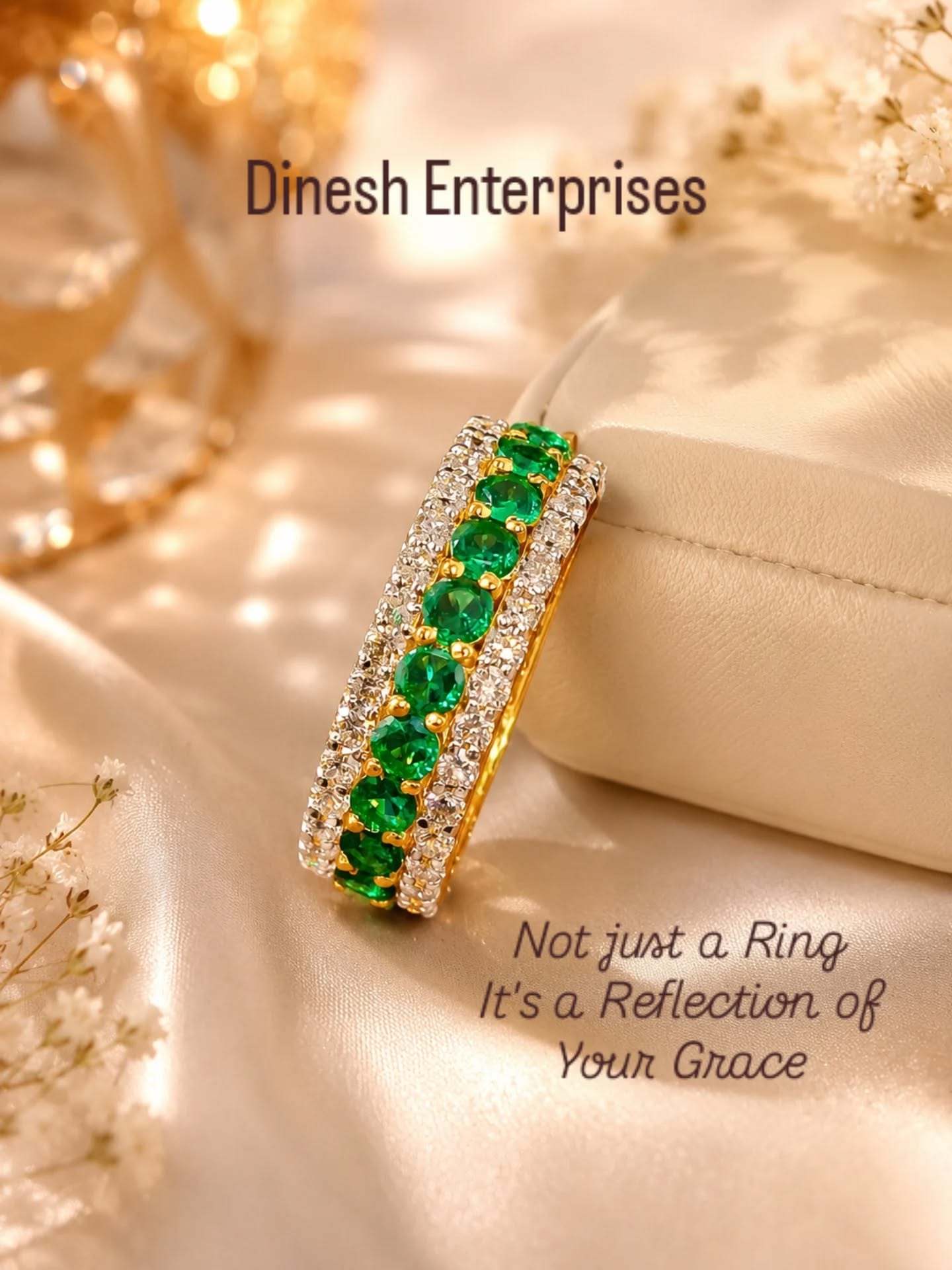 Not just a Ring It's a Reflection of Your Grace ✨️
#diamondring #diamondband #emeraldring #goldring #statementjewellery