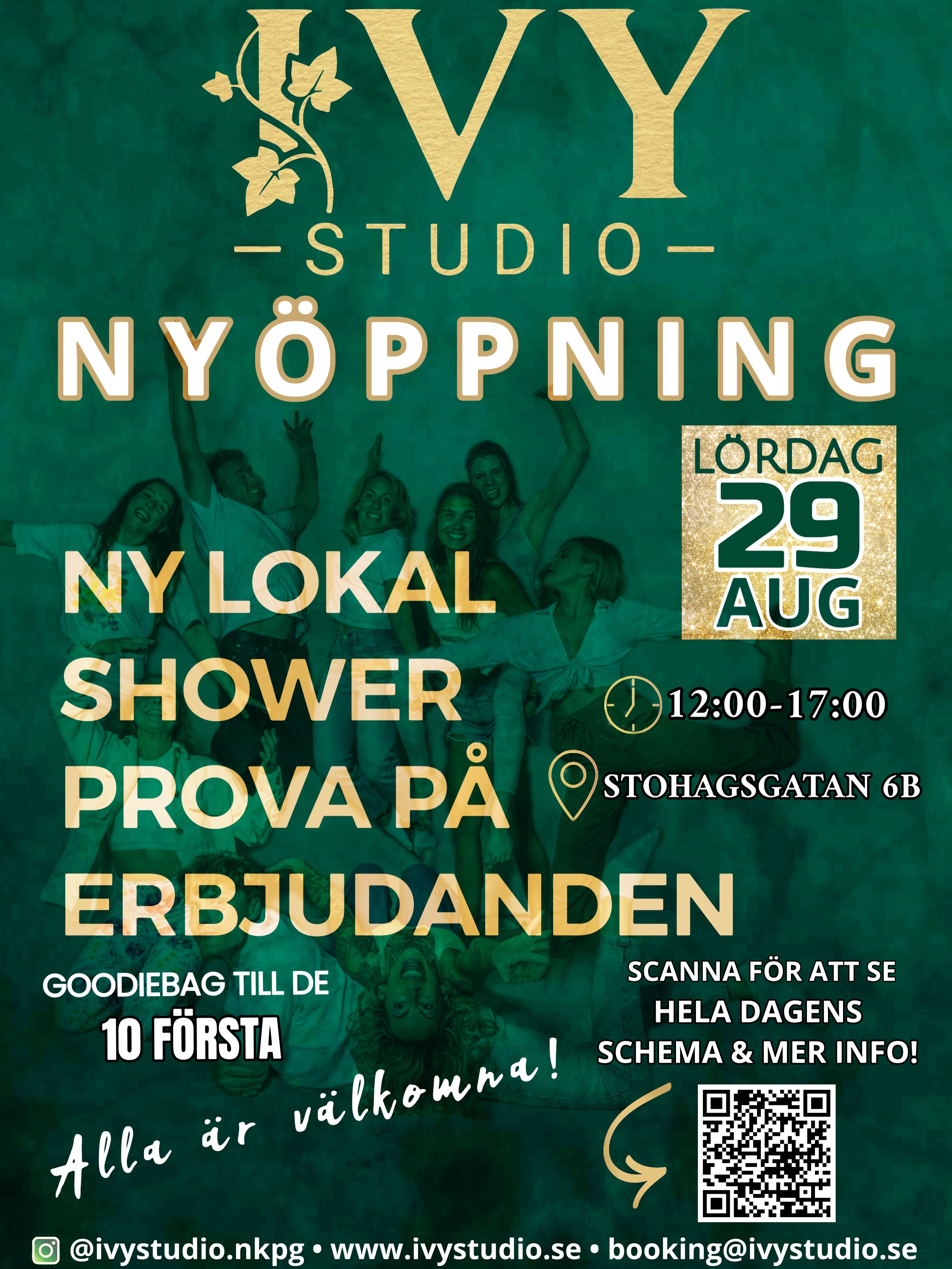 ✨ IVY STUDIO ÖPPNAR DÖRRARNA! ✨
Nu är det äntligen dags! 💚🥂
Vi vill bjuda in er till vår nyöppning av IVY Studio. En dag fylld av rörelse, inspiration, gemenskap och massor av glädje!
Kom och fira med oss lördag 29 augusti kl. 12.00–17.00 på Stohagsgatan 6B! 🥳
Under dagen bjuder vi på:
💚 Showcases inom pole, hammock, hoop & heels
💚 Prova på pole, hammock, hoop & twerk
💚 Bubbel, snacks & härligt mingel
💚 Lotteri med fina priser
💚 Goodiebag till de 10 första besökarna 🎁
💚 Fina erbjudanden på kurser, merch & biljetter till Scandinavian Scandal @scandinavian.scandal
Oavsett om du är nyfiken på våra träningsformer, redan älskar pole & aerial eller bara vill komma förbi och säga hej 👋🏼 så är du varmt välkommen precis som du är! 🫶
📍 Stohagsgatan 6B, Norrköping
🗓️ Lördag 29 augusti
⏰ 12.00–17.00
👉 Svep för hela schemat och viktig information inför prova på!
Vi längtar efter att få öppna dörrarna och välkomna er till IVY Studio. 💚
Vi ses där! ✨
#ivystudio #nyöppning #poledance #aerial #love