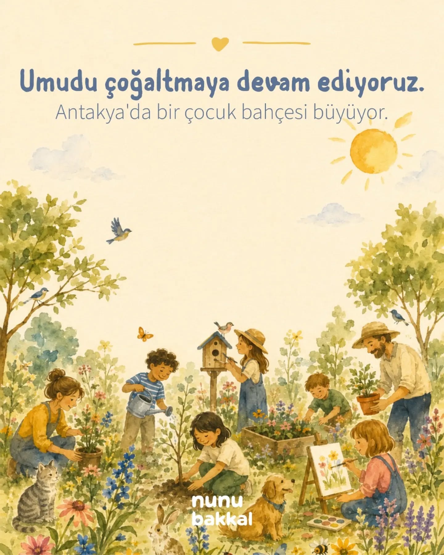Umudu çoğaltmaya devam ediyoruz. 🤍
Bu ay Umut Fonu, Eylül ayında Antakya/ Defne - Döver İlk ve Ortaokulu’nda kurulacak bir ekolojik bahçeye gidiyor.
Depremden sonra Antakya'da en çok konuştuğumuz şey iyileşmeydi. Peki bir çocuk nasıl iyileşir? Belki toprağa bir fidan dikerek. Belki bir böceği keşfederek, bir kuşu izleyerek, elleriyle üreterek.
Polen Kolektif tam da bunu yapıyor: Antakya'da, depremden etkilenen çocuklar için sanatın ve ekolojinin iyileştirici gücüyle yeni bir Keşif ve Oyun Bahçesi kuruyor. Fidanların ekildiği, resimlerin yapıldığı, hikâyelerin okunduğu, çocukların doğayla ve birbirleriyle yeniden bağ kurduğu bir alan.
Bu ay Umut Fonu'muzu buraya, bu bahçeye gönderiyoruz. Çünkü bir çocuğun toprakla kurduğu bağ, bir şehrin geleceğiyle kurduğu bağdır.
Siz bir ürün seçtiğinizde, aslında bir çocuğun elinin değeceği bir fidana, bir oyun alanına, bir iyileşme anına dokunuyorsunuz.
Bu bahçeyi birlikte büyütelim. 🌱
Polen Kolektif'in çalışmalarını @polenkolektif hesabından takip edebilirsiniz.
Çünkü unutmadığımız hiçbir şey, tamamen yok olmuş sayılmaz ve birlikte diktiğimiz hiçbir fidan, yalnız büyümez.
#polenkolektif #antakya #dayanışma #çocuklar #iyileşme