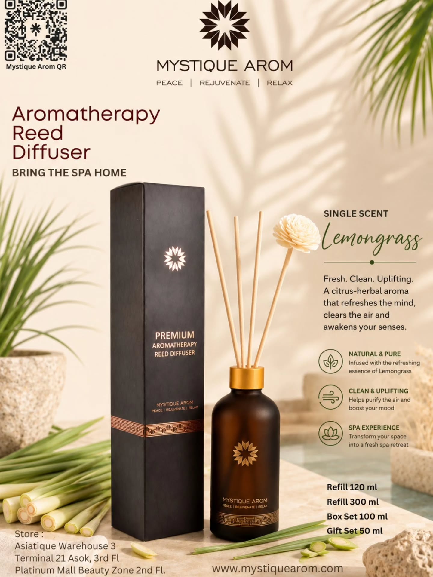 Lemongrass - Premium Aromatherapy Reed Diffuser 100 ml
Transform your space into a serene sanctuary! 🌿✨
Our 100ml Lemongrass Premium Aromatherapy Reed Diffuser fills your home with a refreshing, natural scent that uplifts your mood and clears the air.
Perfect for unwinding after a long day or simply enjoying a moment of peace. 💖
Treat yourself or a loved one to this pure, delightful experience. Shop now! 🛍️
www.mystiquearom.com
#Aromatherapy #Lemongrass #HomeFragrance #mystiquearom #diffuser