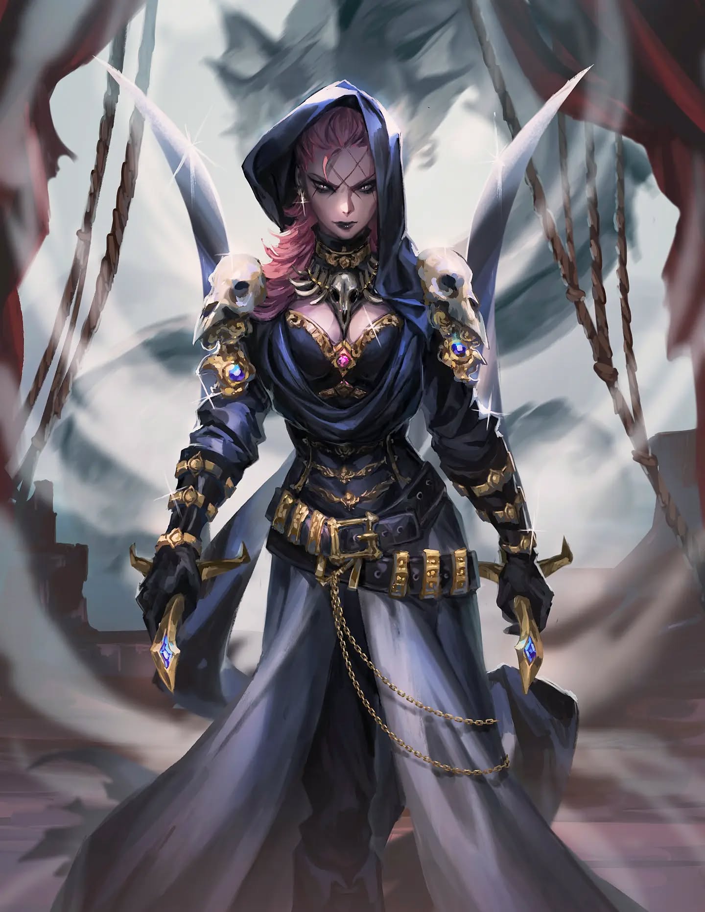 ☠️ 《 Lethal Rose 》 ~ commission for @soulmasterstcg 🌹
◇ She brings the rage of the oceans with every step - never let her set foot upon your deck!
Another fun card art for the new pirate faction!
As someone who is bad at understanding card games, this one was the easiest to learn because of how intuitive it is. Highly recommend for how fun it is!
Look out for more of my card art in the series and other factions like necromancers and druids ♡
》 DM me to join my discord server & watch me draw live ♡ Patrons and shop supporters get special roles!
#fantasyartist #darkfantasyart #animefantasy #characterartist #piratelife