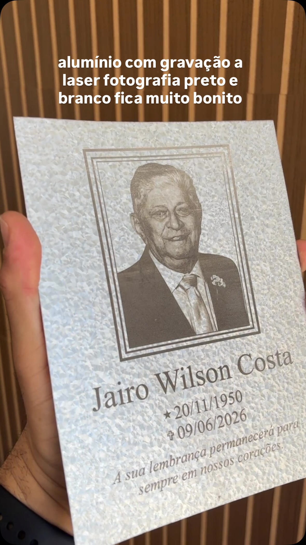 Placa para jazigo 15x20cm - Material de alumínio e gravação a laser. Mais informações no WhatsApp 85 98624-9172
#jazigo