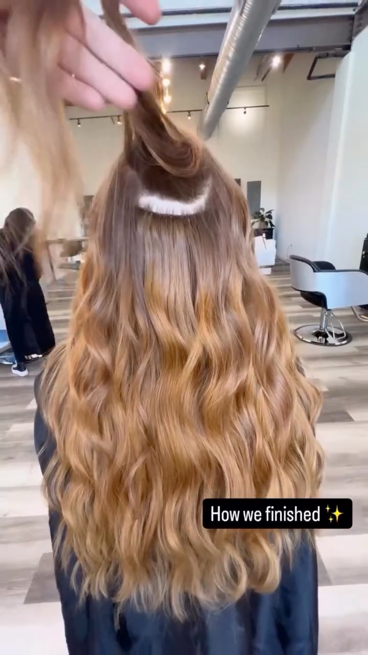 She wants all the hair but doesn’t want to color her own hair … we’re on it! 🧜♀️.
Three rows - Indian Remy Hair - 24” - high + Lows to match her virgin natural red hair (sort or a unicorn) 🦄
At Studio She we like to say “no two clients are alike”.
You’re unique. And we are not a one size fits all boutique salon. 🙌🏻
If you were told you have to color your hair to match the extensions …
We disagree.
We match to your hair color.
Never the other way around.
#hairtransformation #naturalredhead #marylandwedding