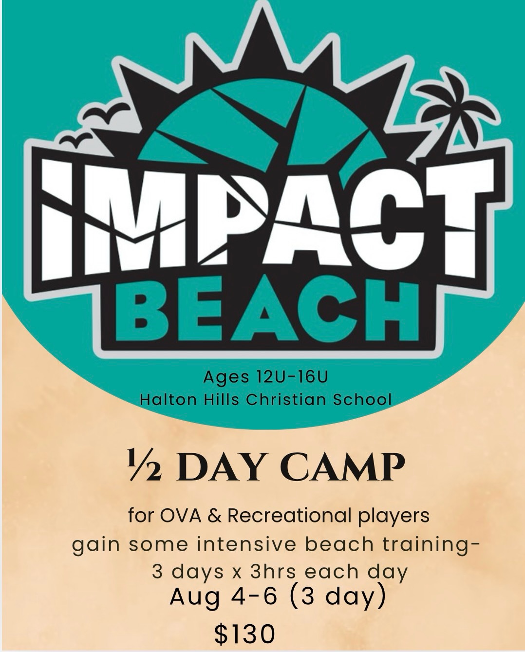 We still have some room in our LAST TWO camps of the summer!
Beach training Aug 4-6 9:30am-12:30pm
Indoor High Performance Aug 10-14 8:30am-11:30am
Registration links in our bio & on the website under Programs tab.