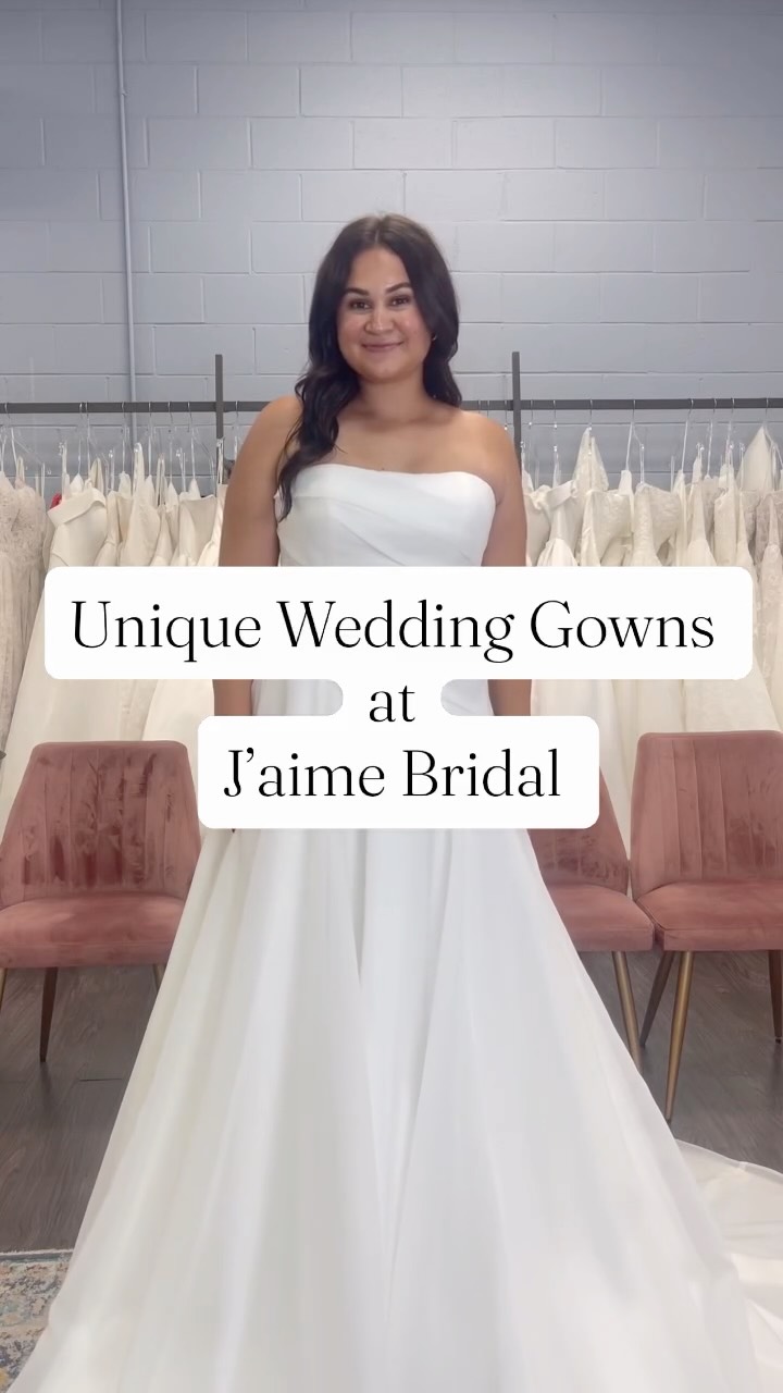 Some of the unique gowns we carry at the store! 🤍 Would you get married in one of these?
#jaimebridal #downtownpleasanton #weddinggowninspo #uniqueweddinggowns #sayyestothedress