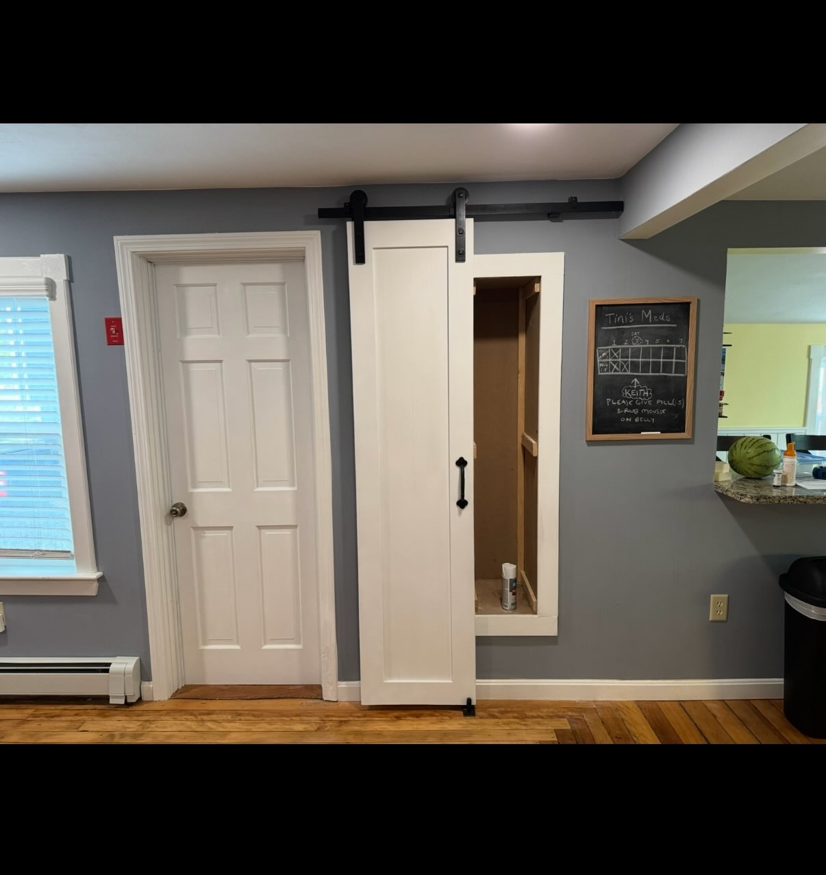 Dan in Amesbury needed a small barn door for a hall closet in the family home.
The Barndoorist had reclaimed some, well, white barn door panels that a previous customer had taken out to get something customized by us instead. One of these tall thin and thick white door slabs was perfect for the needs of Dan’s home.
Now the interesting and funny part is how we met: In the winter, The Barndoorist saw a “free” sign on a small table outside Dan’s home. He backed his truck up and took out the mailbox. Feeling compelled to fix this, he stayed in touch with Dan and replaced it in the spring (a temporary one was put up in winter when the ground was frozen). All went well and then Dan said he might need a door inside. This is possibly a new way to market the business! I mean... it worked here hahaha (JK)
#amesbury #newburyport #merrimac #Salisbury #portsmouthNH