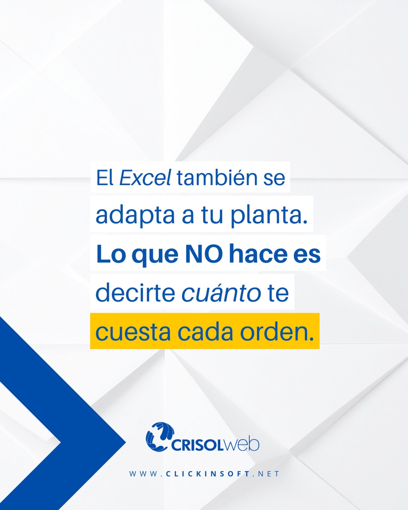 Sí, tu Excel “se adapta” a tu planta. Le agregas columnas, le metes fórmulas, lo estiras.
Lo que no hace es decirte el costo real de cada orden ni dónde se te va el tiempo.
Esa parte sí la resolvemos. Escríbenos al DM.
#Manufactura #CrisolWeb #Gestiondeproduccion #Excel