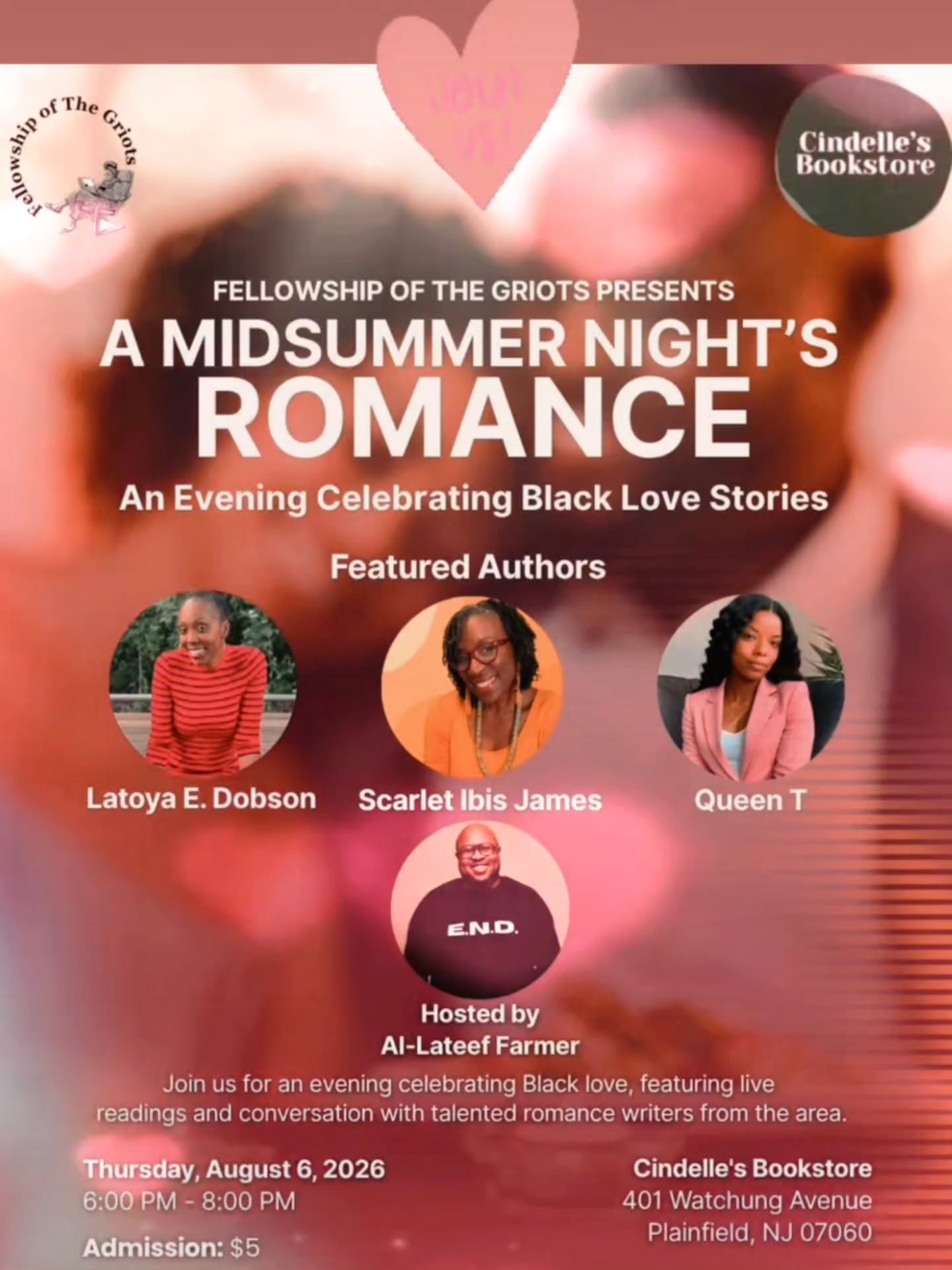 Come join us 8/6 Thursday 6pm under the starlit skies, swoon-worthy tropes, and midnight magic. Spend the evening with your favorite romance authors talking all things love, banter, and happily-ever-afters under the summer night. See ya there 🥰✨❤️📖🫶🏿📚😍 #MidnightSummerRomance #BookPanel #RomanceReaders"