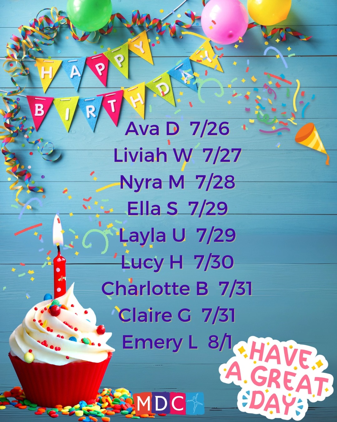 Happy birthday to our dancers celebrating this week! π₯³π Enjoy YOUR day!