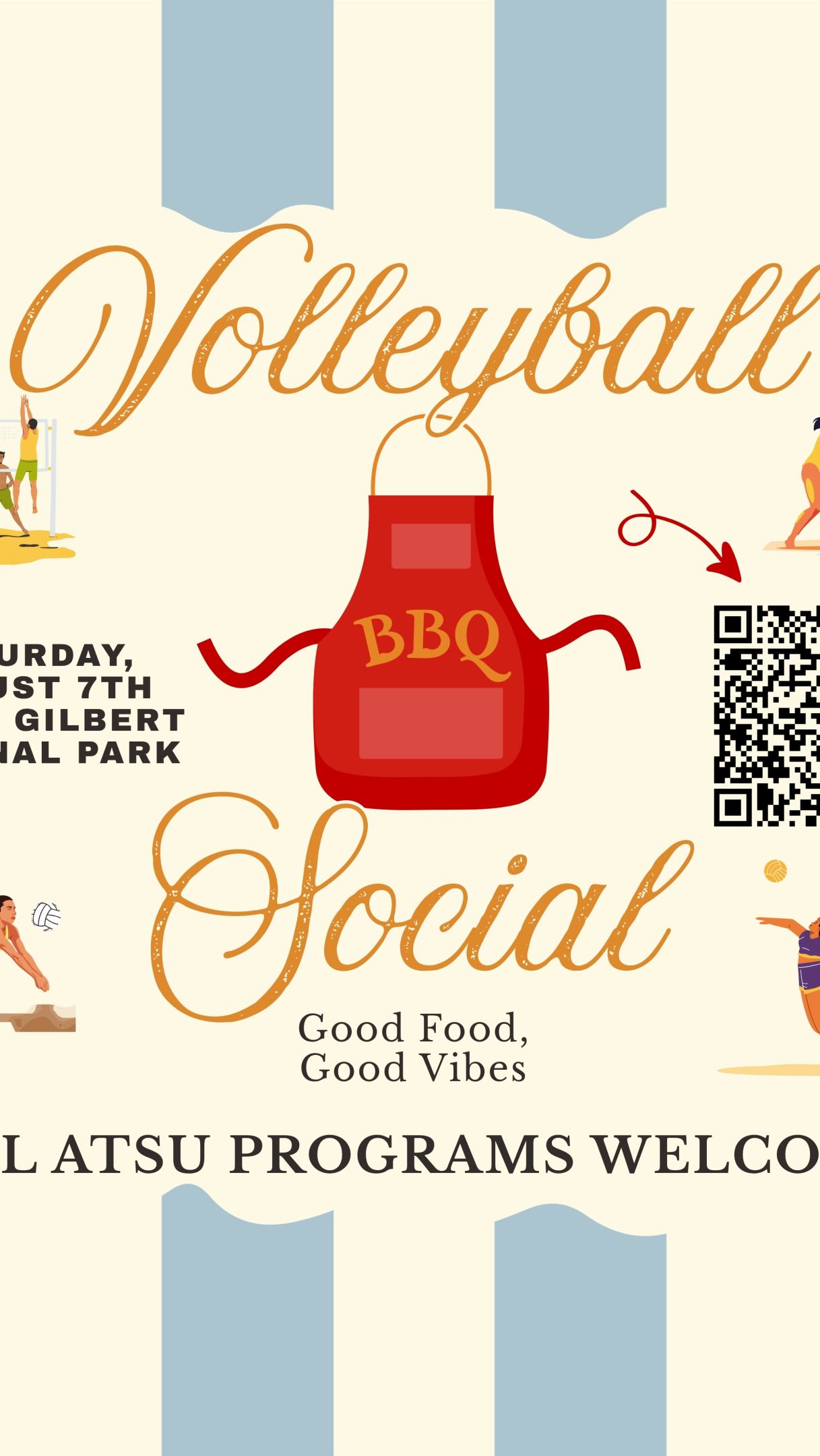 🚨 MARK YOUR CALENDARS. 🚨
The social of the summer is almost here! 🏐🌭☀️
Call your friends from EVERY program—it’s time for volleyball, BBQ, and one of the best socials of the summer.
Whether you’re coming to compete, play for fun, or just hang out and meet new people, everyone’s welcome.
🏐 Competitive & casual volleyball
🌭 Free BBQ
🤝 Meet students from across campus
☀️ Great food. Great people. Great vibes.
📅 August 7 | ⏰ 7:00 PM at Gilbert Regional Park
🔗 Click the link in our bio to sign up!
Everyone’s invited—bring your friends, meet someone new, and we’ll see you there!