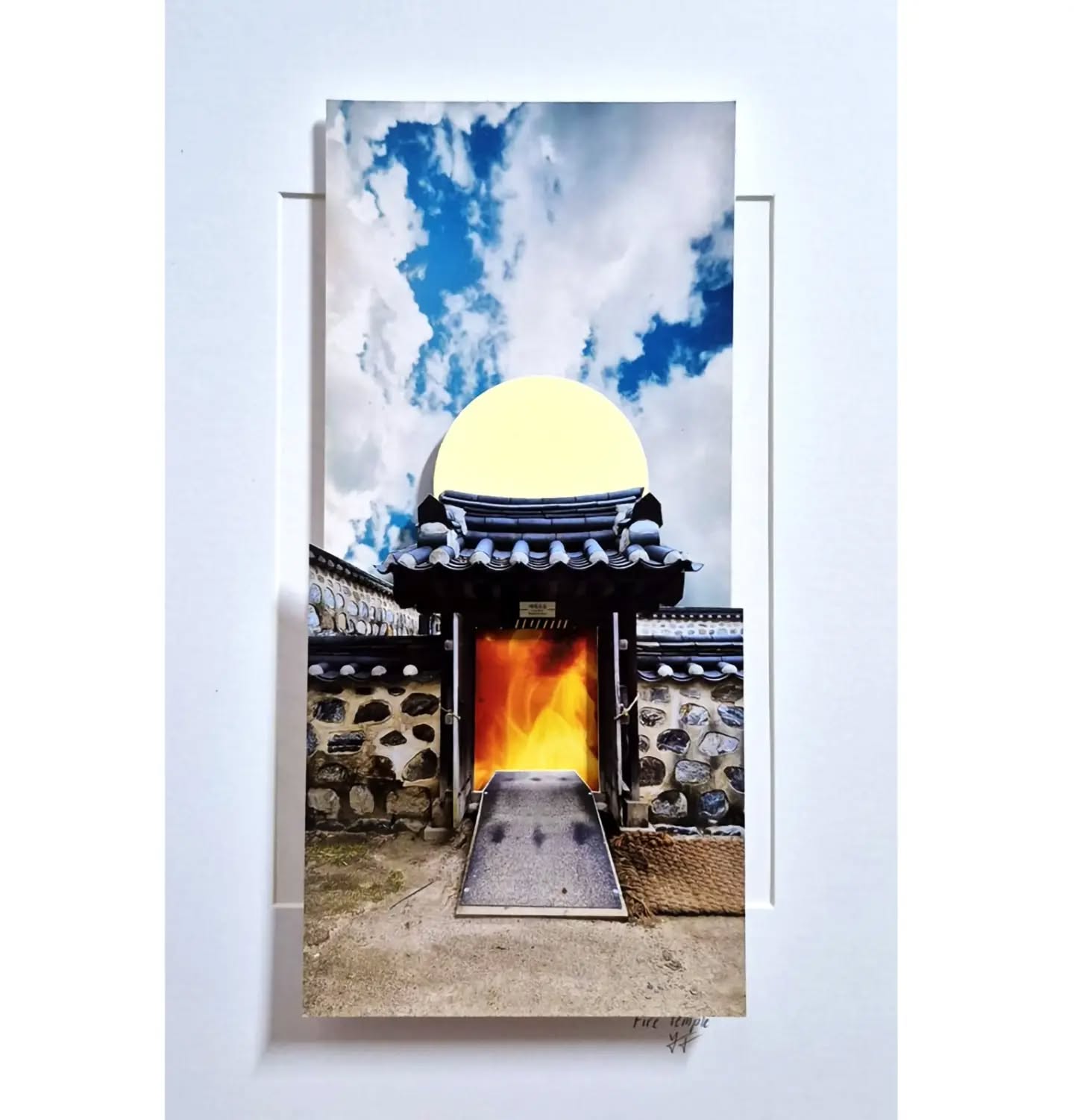 Fire Temple
30 x 23 cm
Multilayered Photography collage
Taken with Nikon AF200
2026
This one is about when we visited Gyeongbokgung Palace in 2025.
My photo collages illustrate how our memories fade and merge with older or forgotten ones. Over time, these memories blur together, get mixed, become abstract. The burnt / cut-out spots symbolize memory loss, erased by time or diseases.
SOLD
#photography #gyeongbokgung #korea #seoul #luxembourg