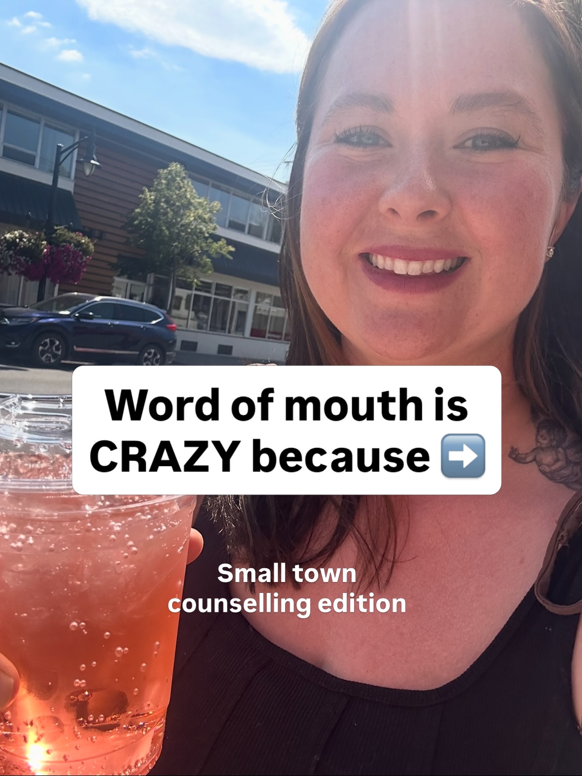 Why word of mouth is our best and most hilarious means of marketing as a small town counselling practice. #wordofmouth #counselling #confidentiality