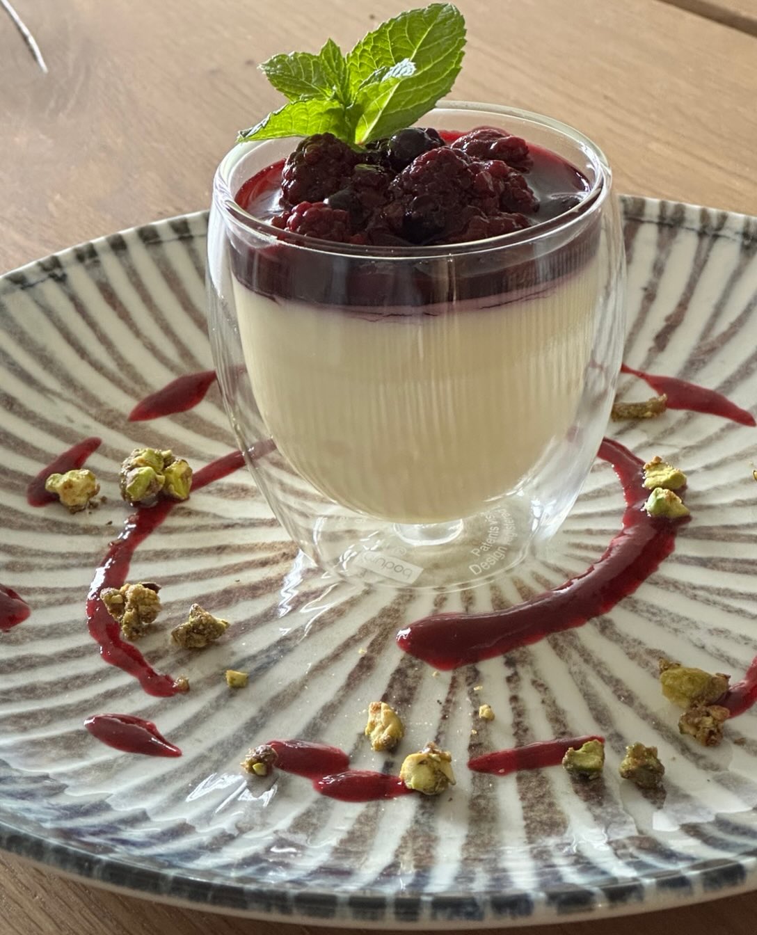 Like panacotta in a double walled glass with a berry compote. Refreshing in this heat. #privatechef #personalchef #dinner #cotswolds visit - www.personalchef.me.uk now to book