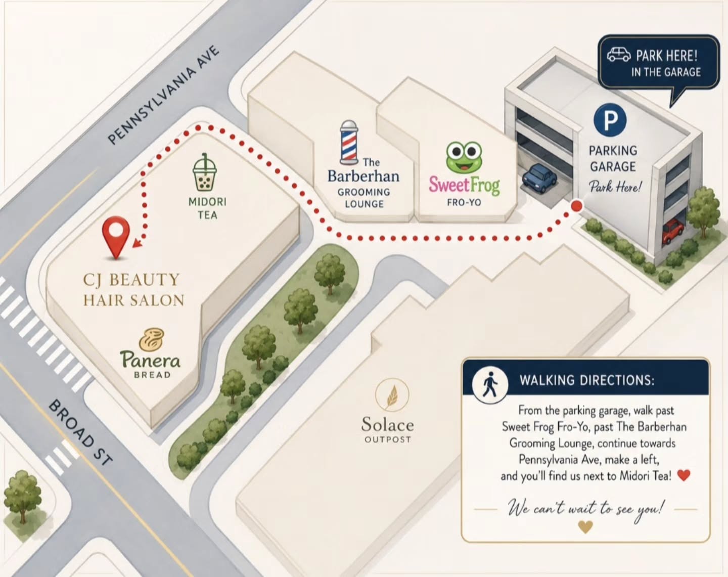 Did you know there is FREE customer parking? 🚗✨
Park in the garage next to Sweet Frog, then enjoy a short 2 minute walk to CJ Beauty Hair Salon. We've even created a simple walking map so finding us is easy!
📍450 W Broad St, Suite 116 Falls Church, VA
We can't wait to see you! 💙
#FallsChurchVA #DMVHairsalon #hairsalon #haircuts #arlingtonva