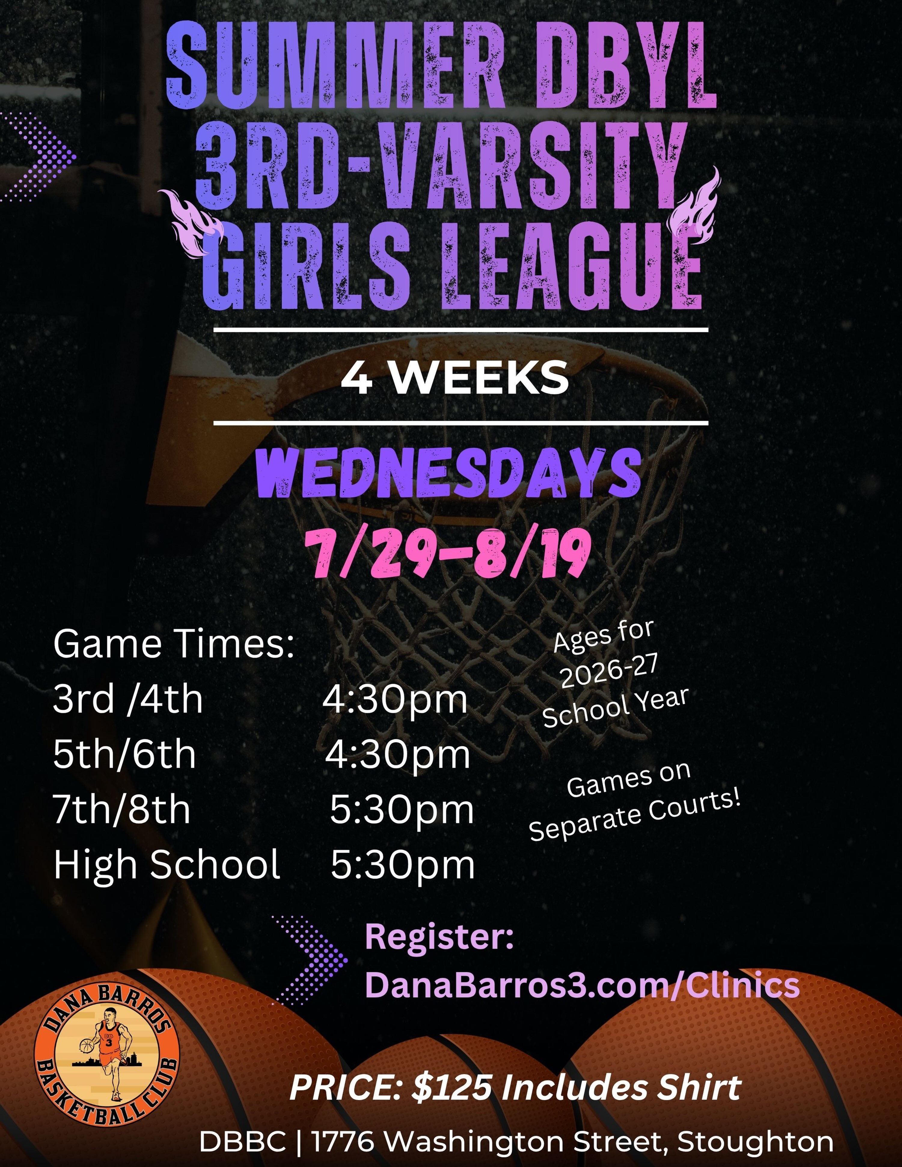 Girls DBYL starts tonight! Don’t miss out. Still a few spots available. #danabarrosbasketballclub #dbyl #dbskillstrainingacademy #girlsbasketball