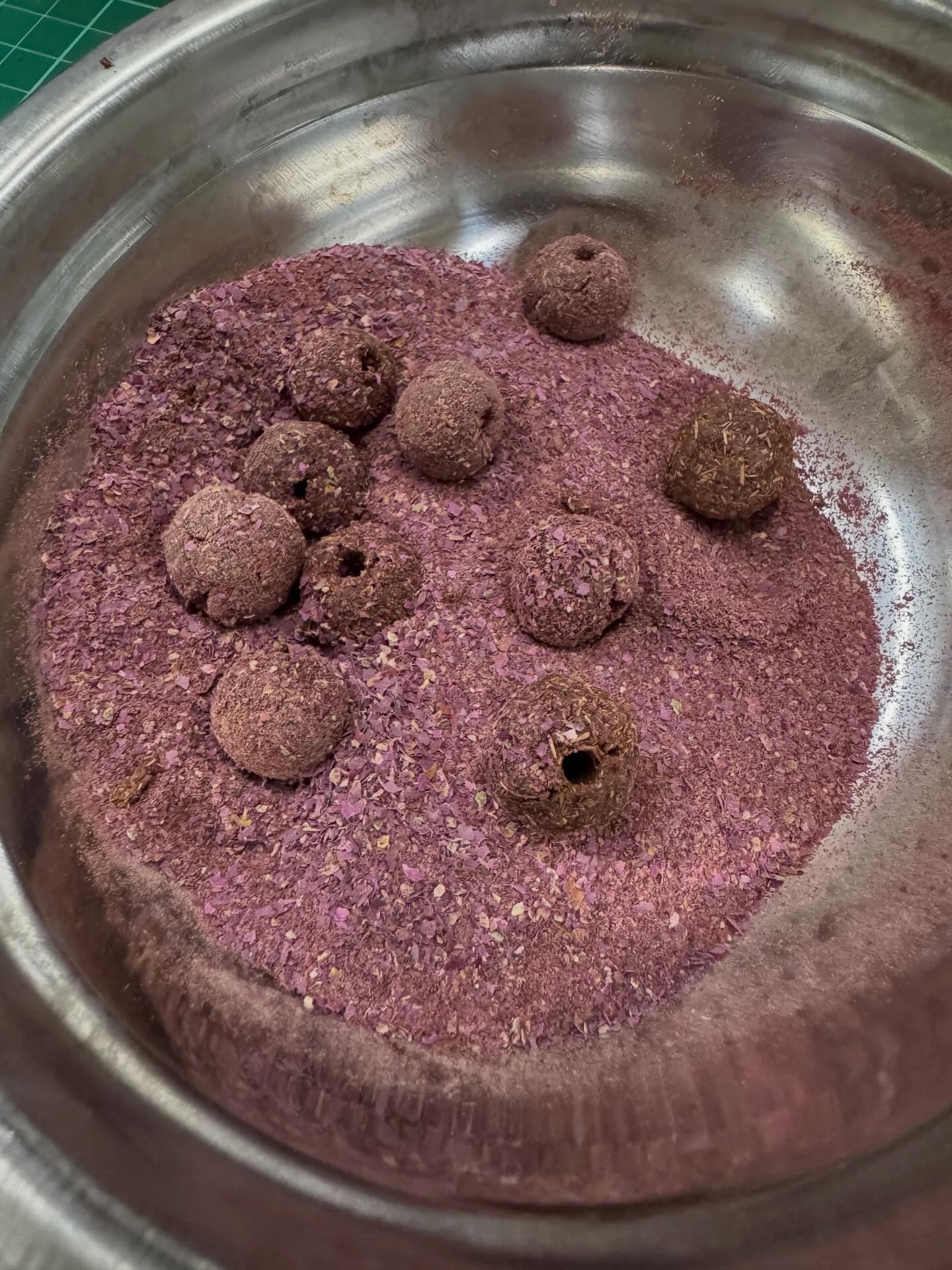 Herbs and resins become fragrant Incense Beads.