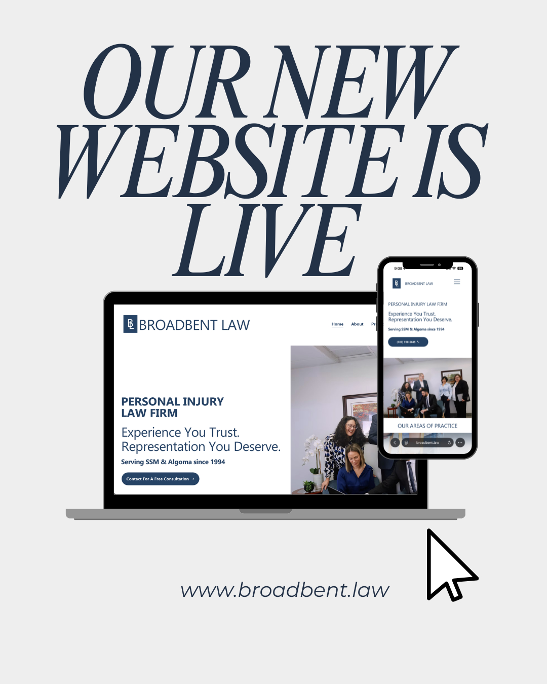 🚨 Our new website is officially live! 🚨
We're excited to welcome you to www.broadbent.law - a refreshed online experience designed to make it easier to learn about your legal rights, explore our services, and connect with our team.
Whether you've been injured in a slip and fall or dog bite, or if you have questions about long-term disability claims, we're here to help.
Visit us today at www.broadbent.law!