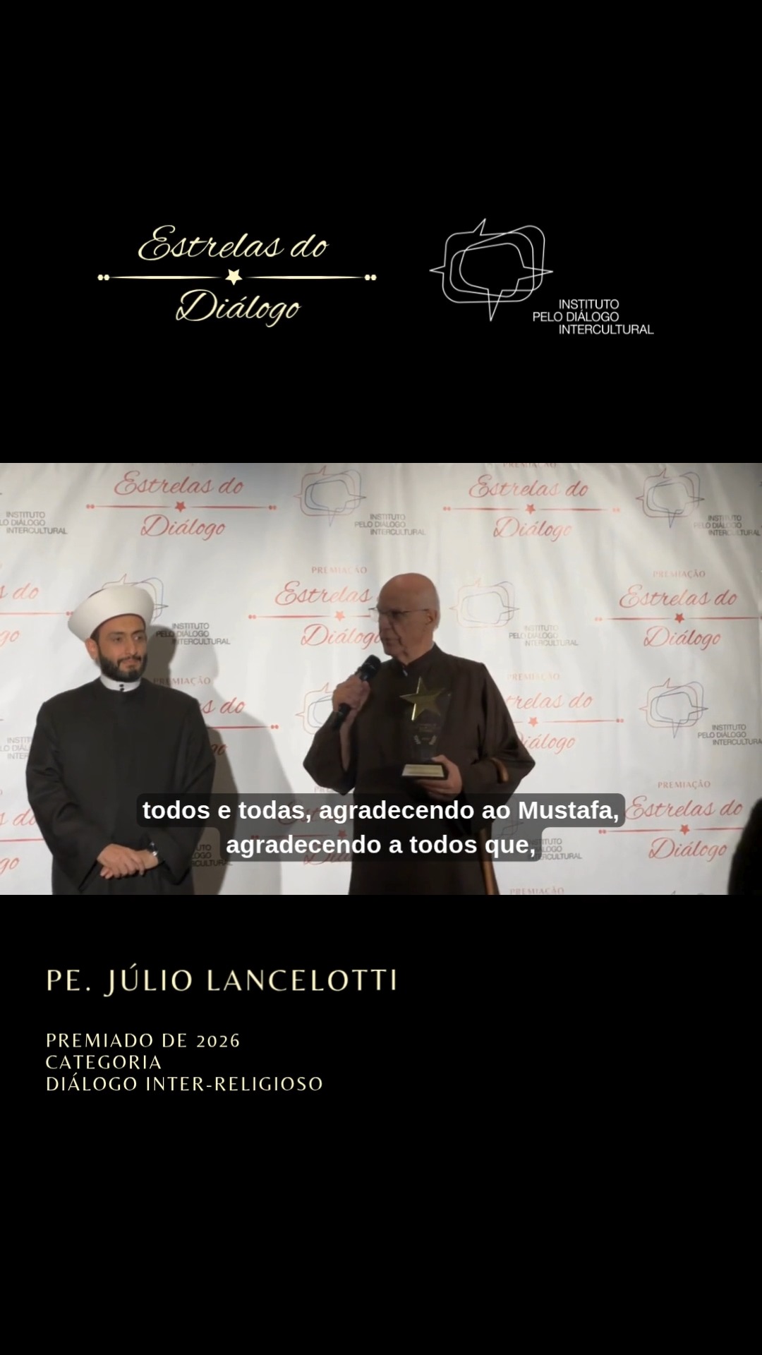 Padre Júlio Lancellotti | Diálogo Inter-religioso – Estrelas do Diálogo 2026
No prêmio Estrelas do Diálogo 2026, o Padre Júlio Lancellotti foi homenageado na categoria "Diálogo Inter-religioso". Vigário Episcopal para a População de Rua da Arquidiocese de São Paulo, o sacerdote é uma referência nacional e internacional na defesa intransigente dos direitos humanos e no combate à aporofobia.
Esta homenagem reconhece a sua capacidade extraordinária de unir diferentes expressões de fé em torno do amor ao próximo, da compaixão e da justiça social. Assista a este momento inspirador e celebre a trajetória de quem transforma a fé em uma prática diária de inclusão, acolhimento e denúncia contra as injustiças.
#PadreJulioLancellotti #EstrelasDoDialogo2026 #DialogoInterReligioso #DireitosHumanos #Acolhimento #DignidadeHumana
@padrejulio.lancellotti
@mustafagoktepe