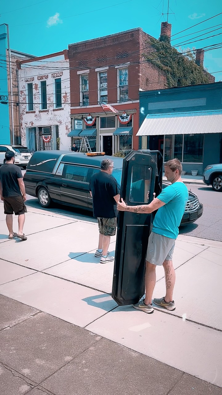 It’s not every day that a hearse pulls up in front of your shop to load out your Victorian casket…